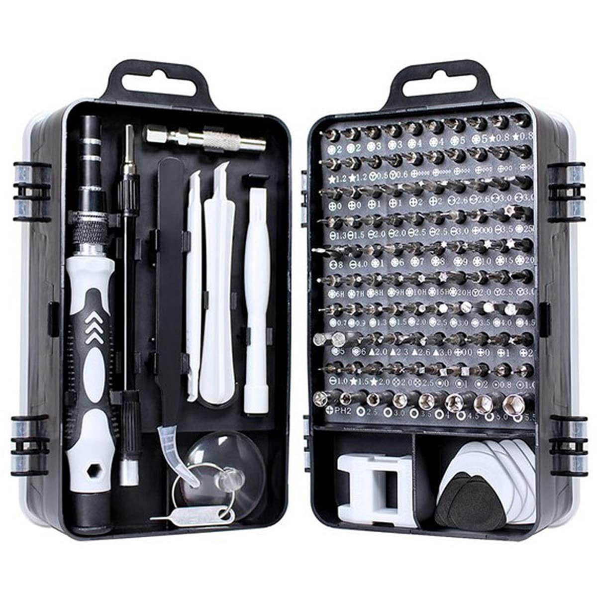 115-in-1 Precision Screwdriver Set - Chrome Vanadium Steel Magnetic Repair Tool Kit | Multifunctional Combination Screwdriver Set for Electronics, Phones, Watches & DIY Projects | Durable Black Screwdriver Kit