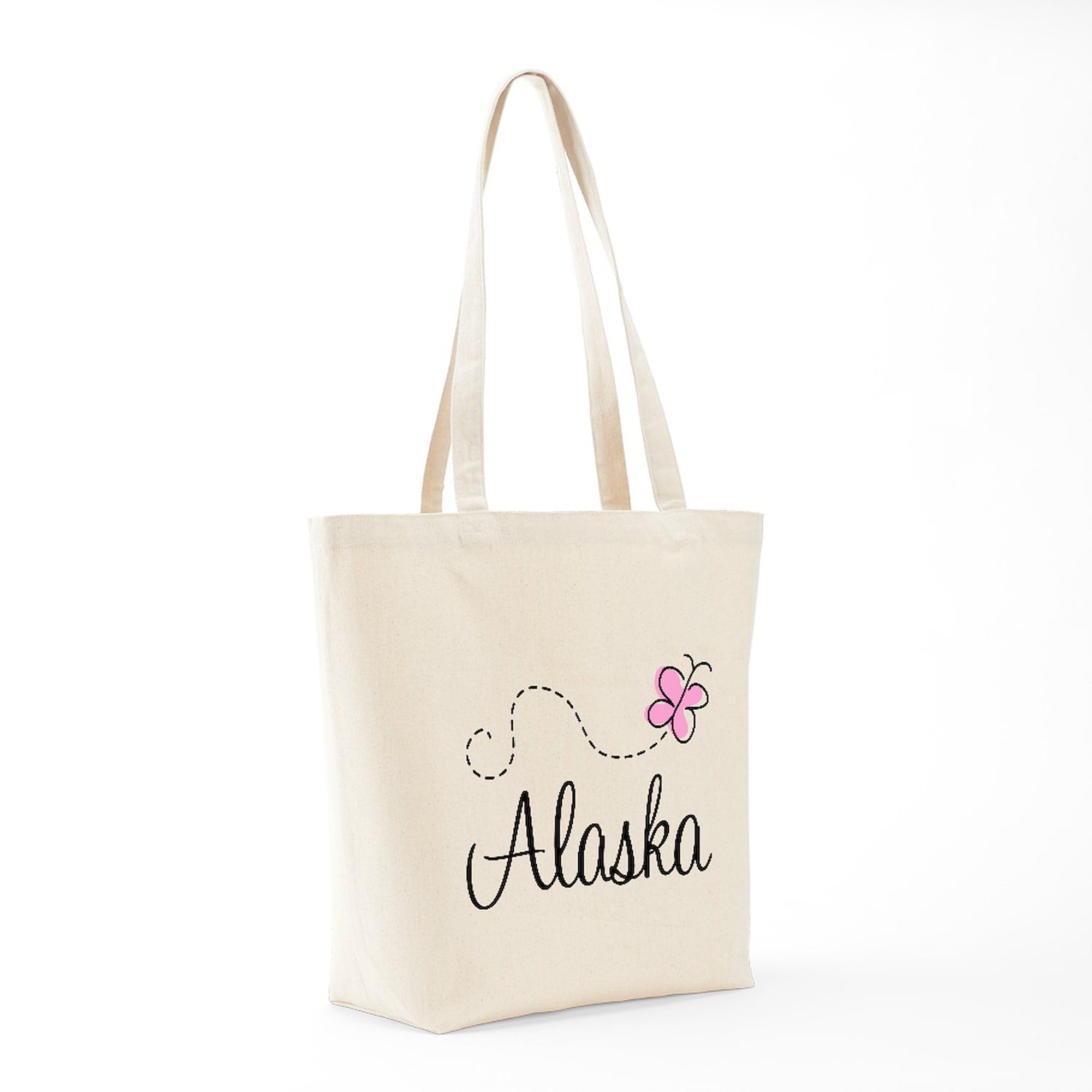 Pretty Alaska Tote Bag - Natural Canvas Reusable Shopping Bag for Groceries, Beach & Travel | Eco-Friendly Cotton Tote with Unique Alaskan Design