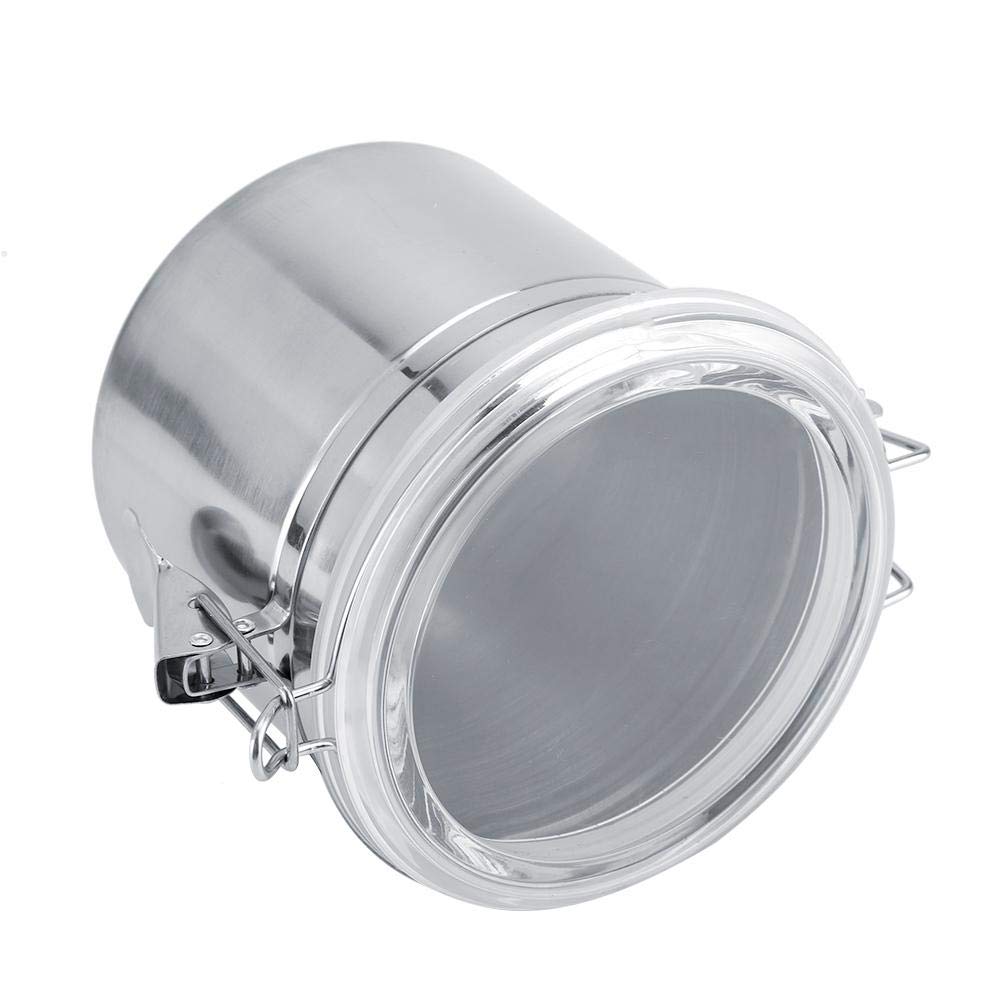 Stainless Steel Airtight Coffee Canister with Acrylic Lid - 37 oz Food Storage Container for Coffee, Tea, Flour, Sugar - Perfect for Kitchen Pantry Organization & Freshness Preservation