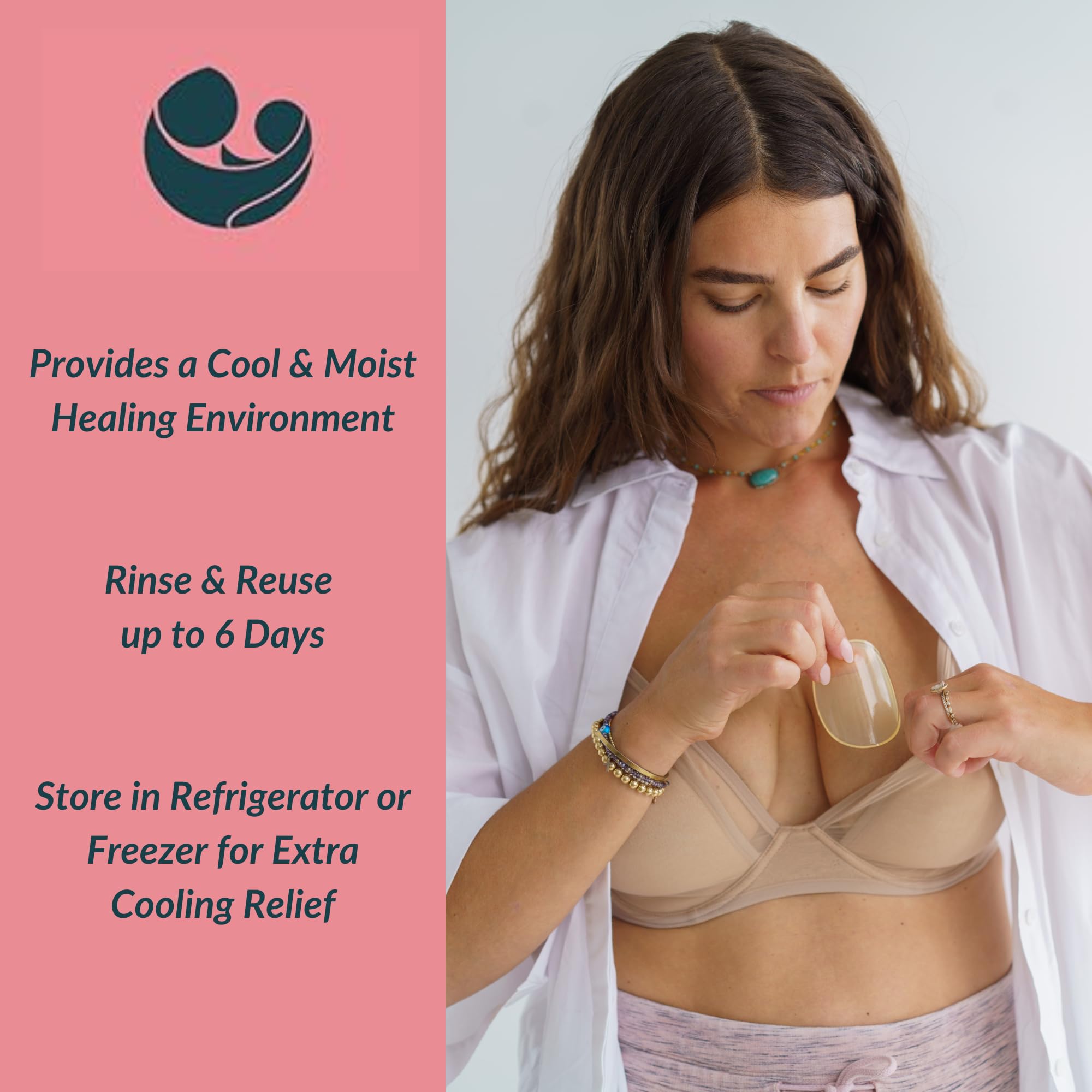 Ameda ComfortGel HydroGel Soothing Nursing Pads - Reusable Cooling Breast Pads for Breastfeeding Moms | 2 Pairs (4 Count) | Soothe Sore Nipples & Provide Instant Relief | Perfect for Postpartum Care & Nursing Comfort