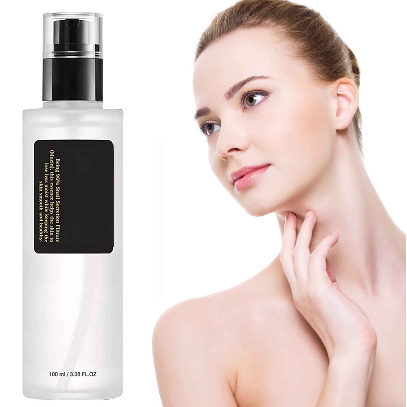 Snail Mucin Essence 100ml - Hydrating Hyaluronic Acid Serum with Snail Secretion Filtrate for Face Moisturizing, Brightening Dark Spots & Reducing Fine Lines | Korean Skincare for Dry, Sensitive Skin & Anti-Aging Routine