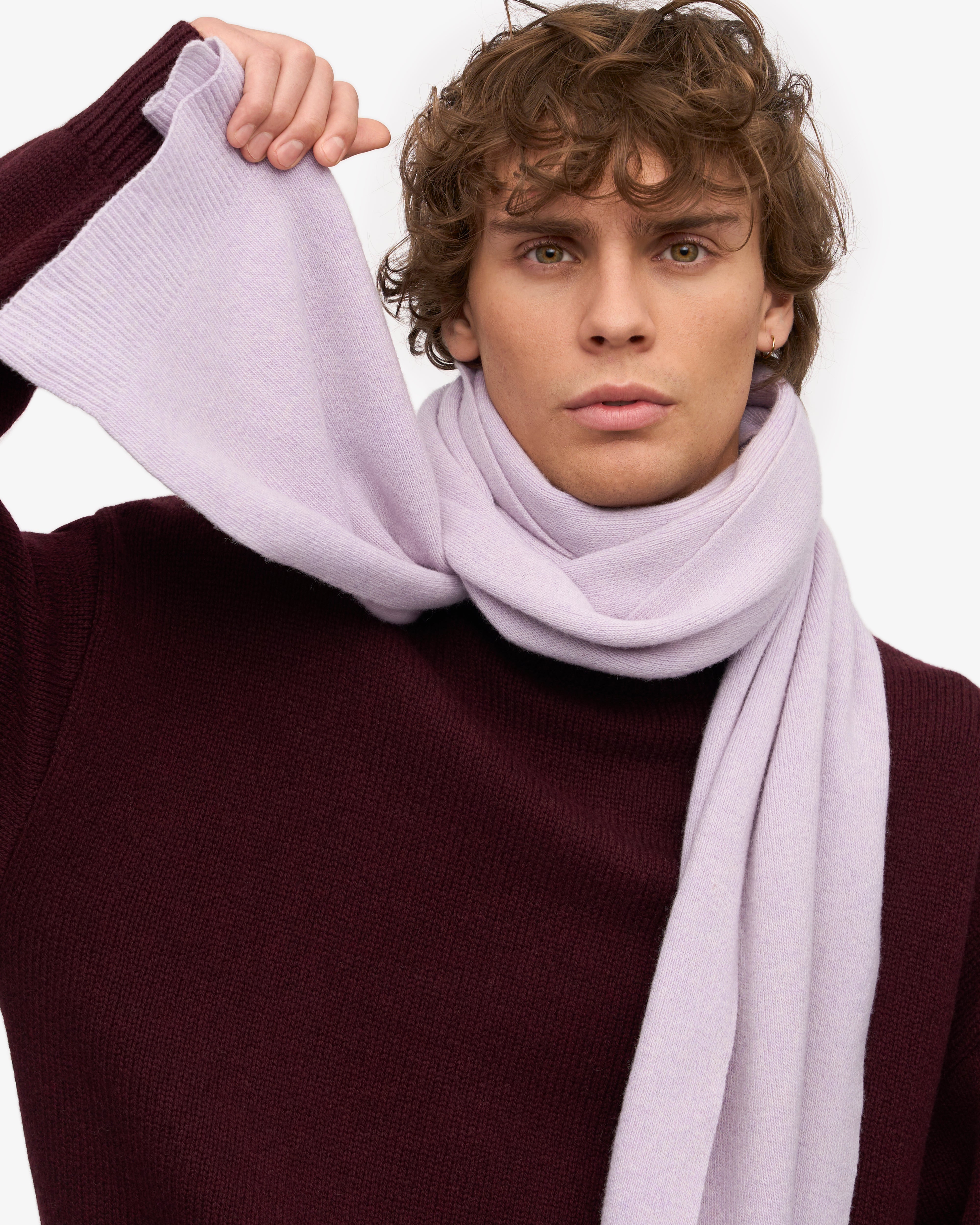 Soft Lavender Merino Wool Scarf - Warm Winter Accessory for Women & Men - Perfect for Outdoor Activities & Cold Weather Fashion
