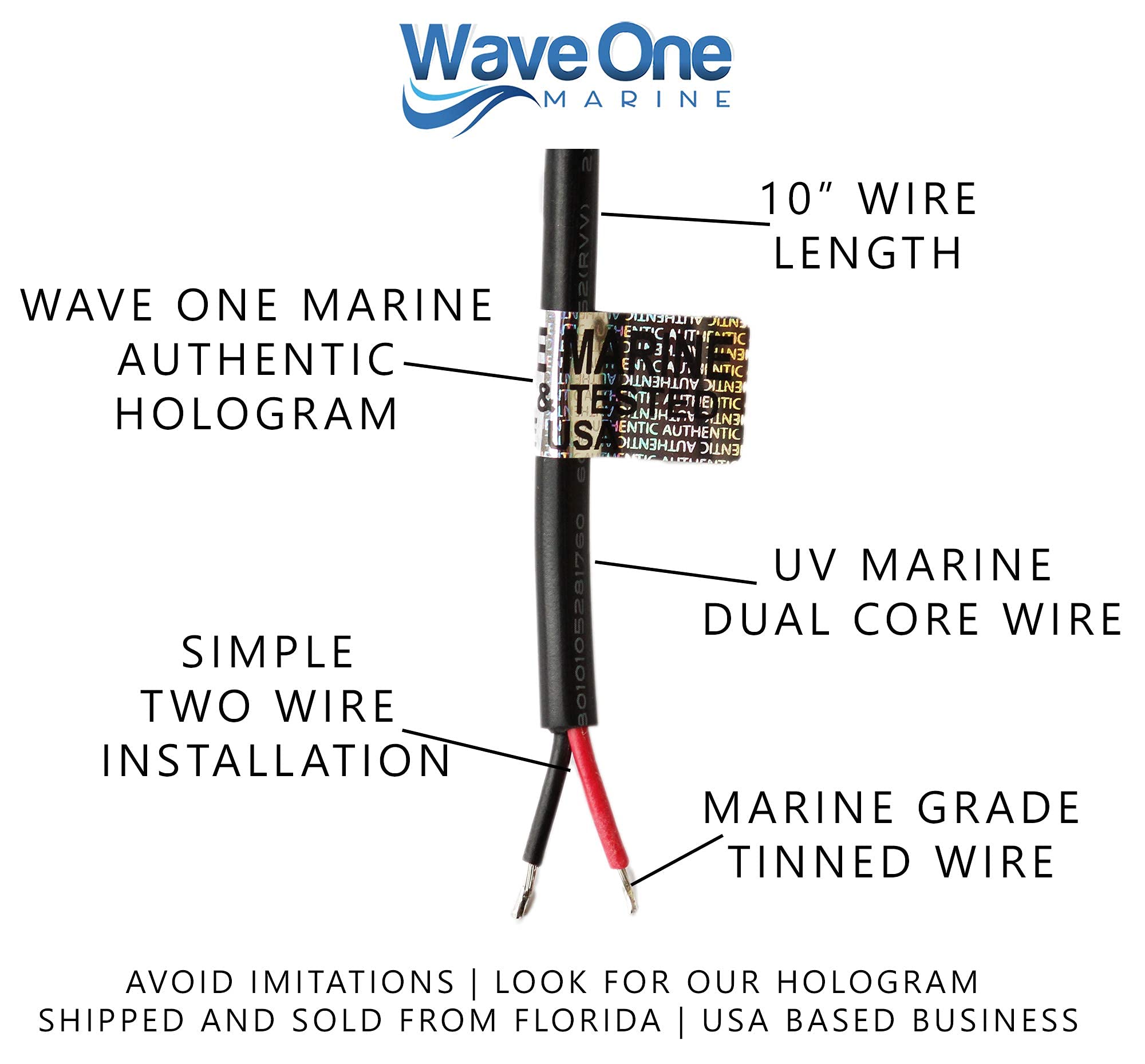 Dual Color T-Top LED Light with On/Off Switch | Waterproof Marine Boat Courtesy Cockpit Helm Light | Stainless Steel Hardware | IP68 Rated (24