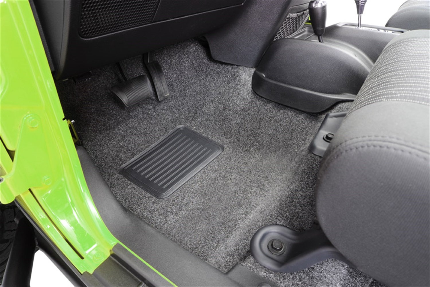 Bedrug Jeep Wrangler JK 2-Door Front Floor Liners with Heat Shields (2007-2010) - 3-Piece Set in Gray | Perfect for Off-Roading & All-Weather Protection