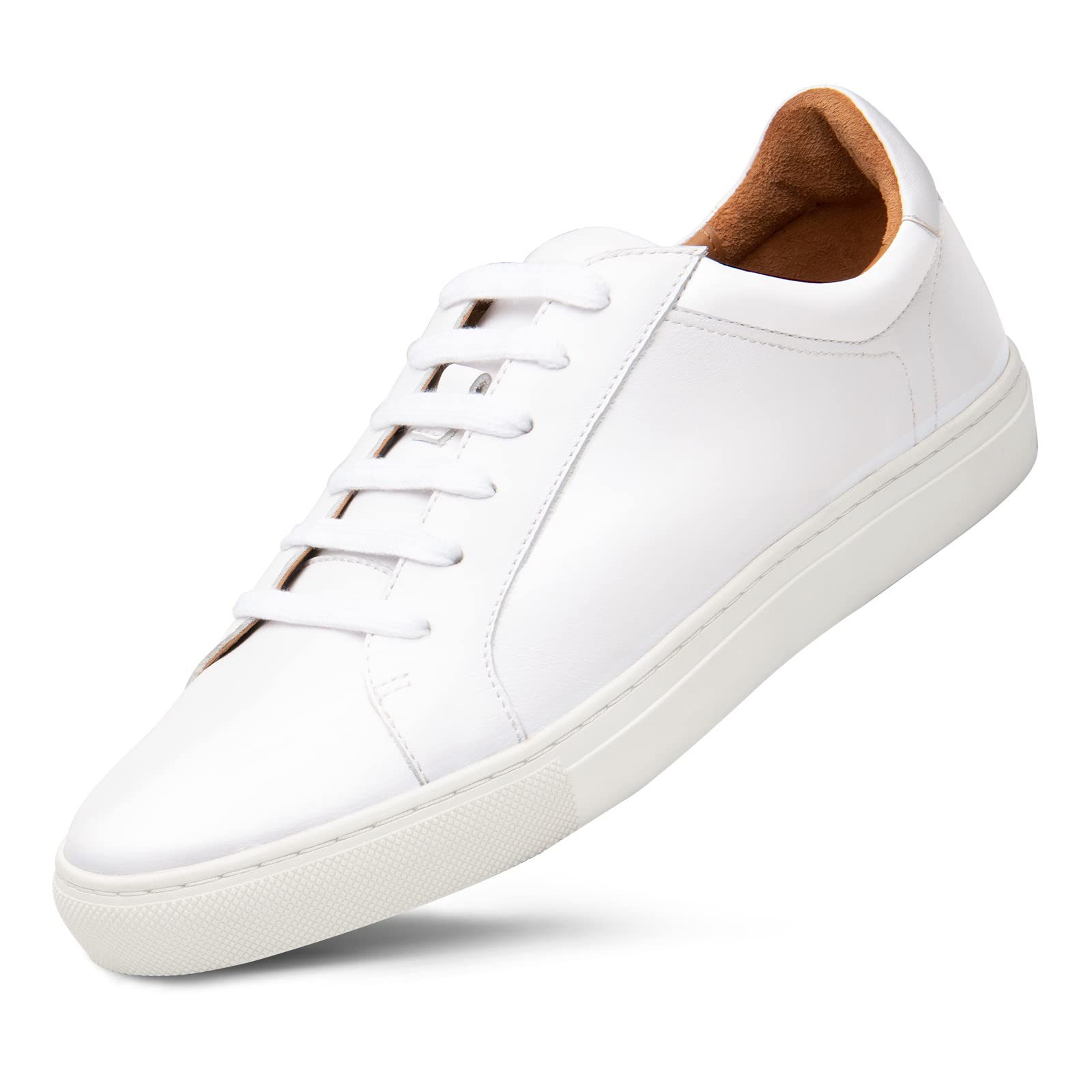 Dunross & Sons Men's Fashion Sneakers - Genuine Leather Lace-Up Low Top Casual Shoes for Men | Comfortable Dress Sneakers | Perfect for Office, Dating & Daily Wear