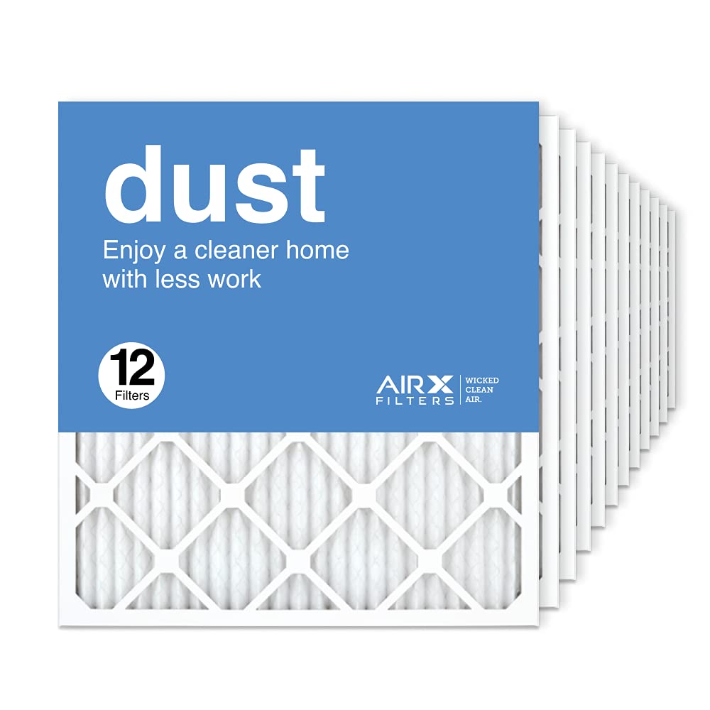 21.5x23.5x1 Inch AIRx DUST Air Filters - 12 Pack | MERV 8 Pleated HVAC Furnace AC Filters for Home, Office & Commercial Use | Traps Dust, Pollen & Pet Dander | Improves Indoor Air Quality