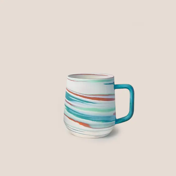 Clay Factor Ceramics 14oz Large Coffee Mug - Taffy Series in Seafoam Green | Perfect for Home, Office & Gift Giving | Durable Handmade Ceramic Cup for Tea, Hot Chocolate & Morning Coffee