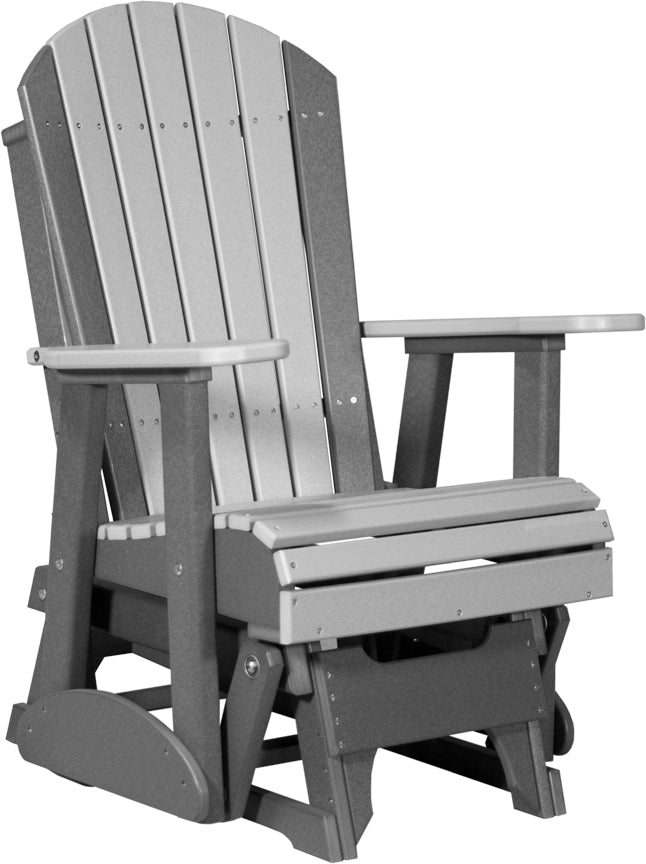 LuxCraft 2-Foot Adirondack Glider Chair - Outdoor Patio Rocking Chair for Garden, Deck, Porch & Backyard Relaxation