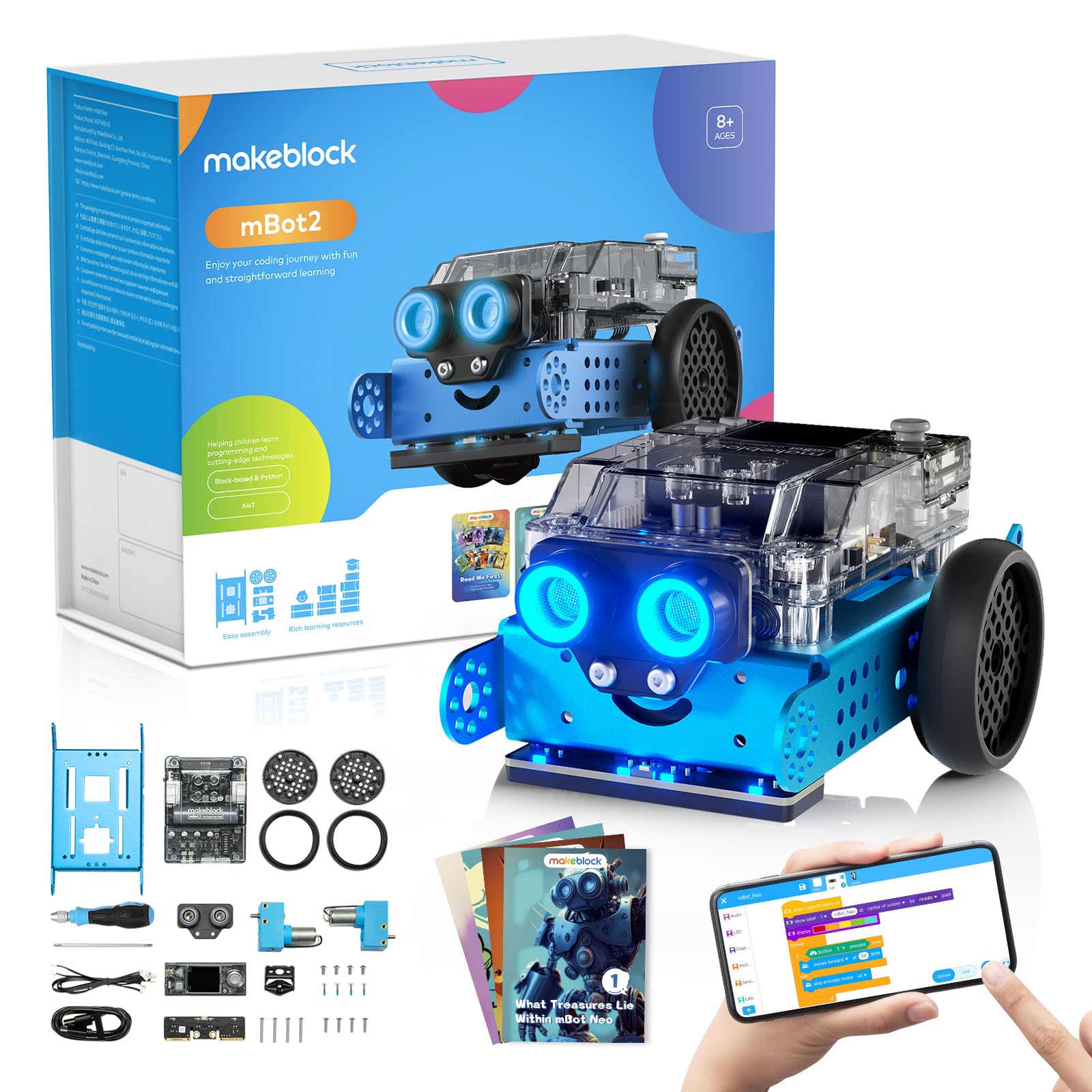 Makeblock mBot2 Coding Robot for Kids 8-12 | STEM Learning Toy with AI, Scratch & Python Programming | Educational Robotics Kit | Perfect Gift for Boys & Girls | School Projects & Home STEM Activities