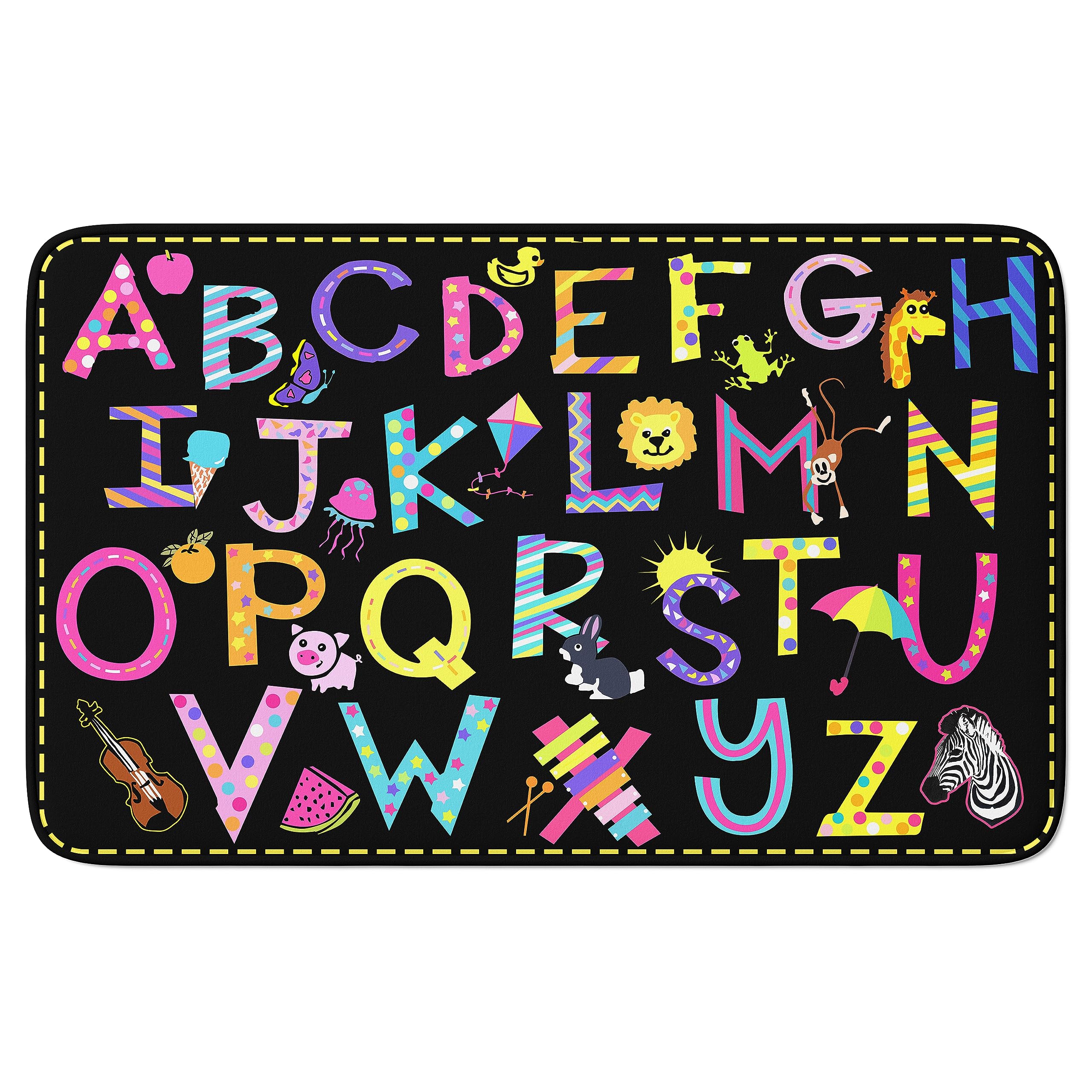 ABC Alphabet Classroom Rug for Toddlers - Large Non-Slip Educational Play Mat with Handwriting Samples | Foldable Kids Room Carpet for Learning & Play | Perfect for Preschool, Daycare & Home Schooling