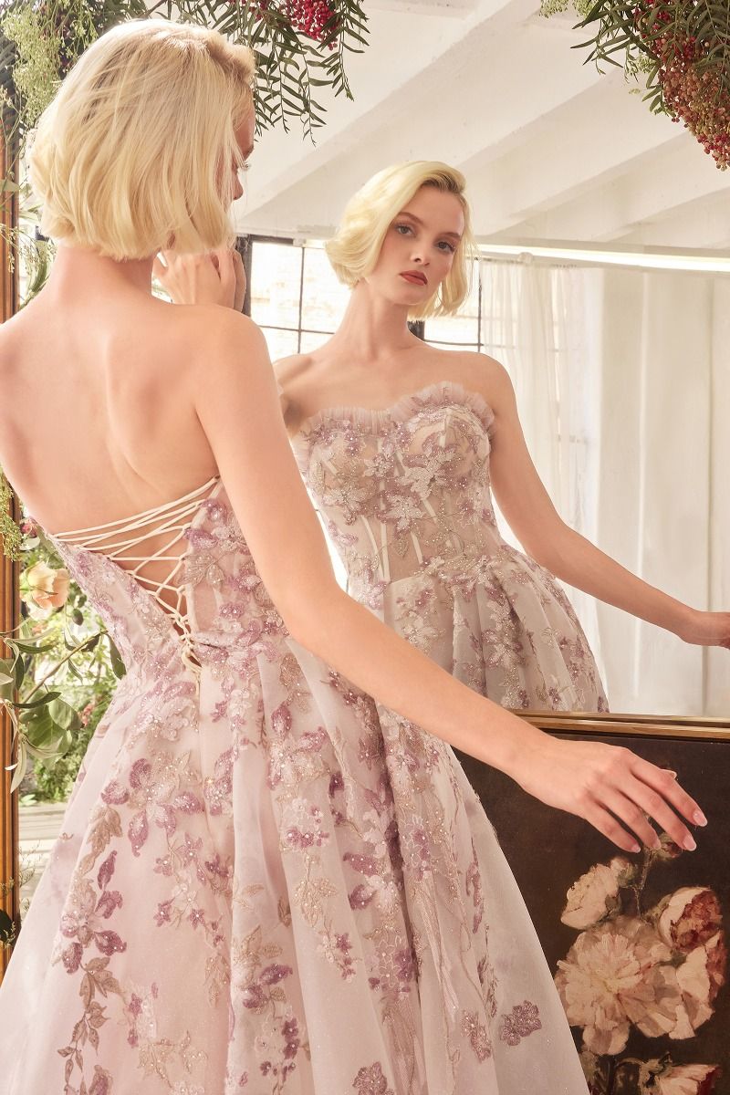 Andrea & Leo A1455 Romantic Embroidered A-Line Corset Gown for Prom, Wedding & Special Occasions