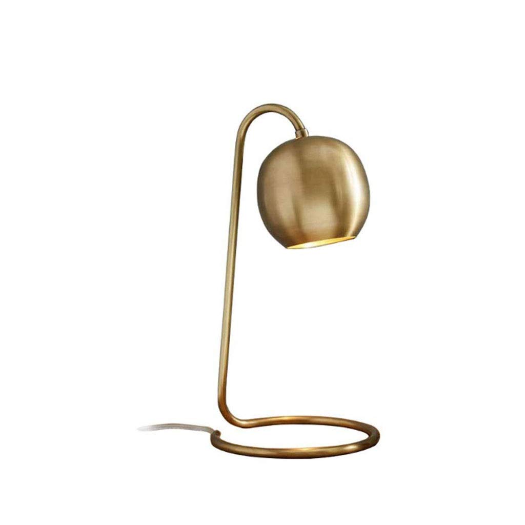 Vintage Brass Desk Lamp - Adjustable Height & Rotary Shade, Classic Office Table Lamp for Home Study, Reading, and Workspace Decor