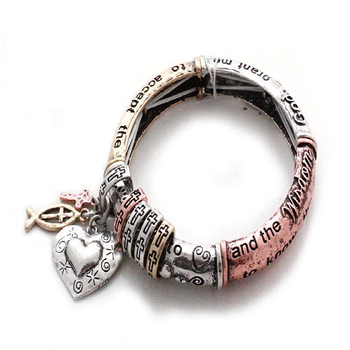 Inspirational Heart Bracelet for Women - Elegant Adjustable Love Charm Bangle - Perfect for Valentine's Day, Anniversary & Everyday Wear