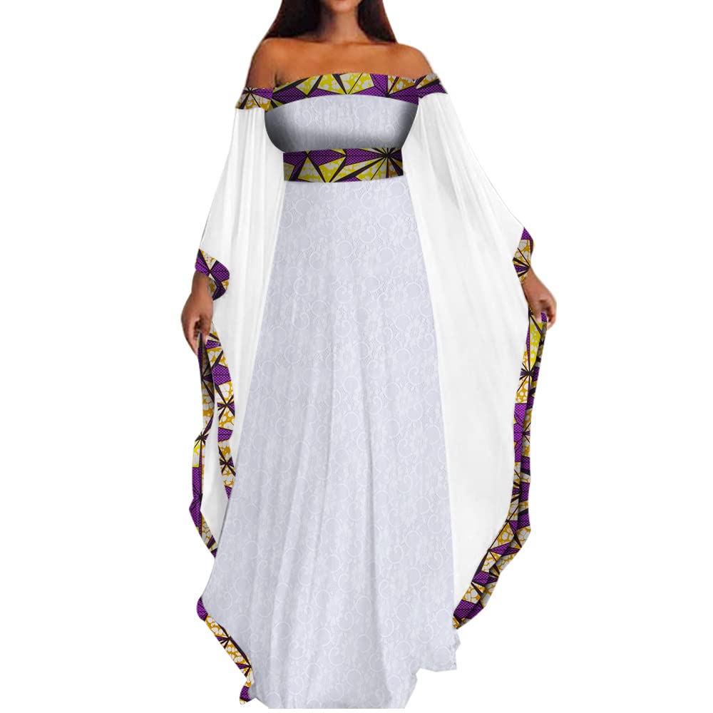 Elegant White Lace Wedding Dress with Long Sleeves - Bridesmaid Evening Gown Maxi Dress Ankara - Perfect for Weddings, Parties & Formal Events