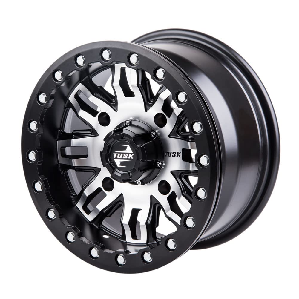 15x7 Tusk Teton Beadlock Wheel 5.0+2.0 Machined Black for TRACKER SVX 1000 2020 - Off-Road Adventure