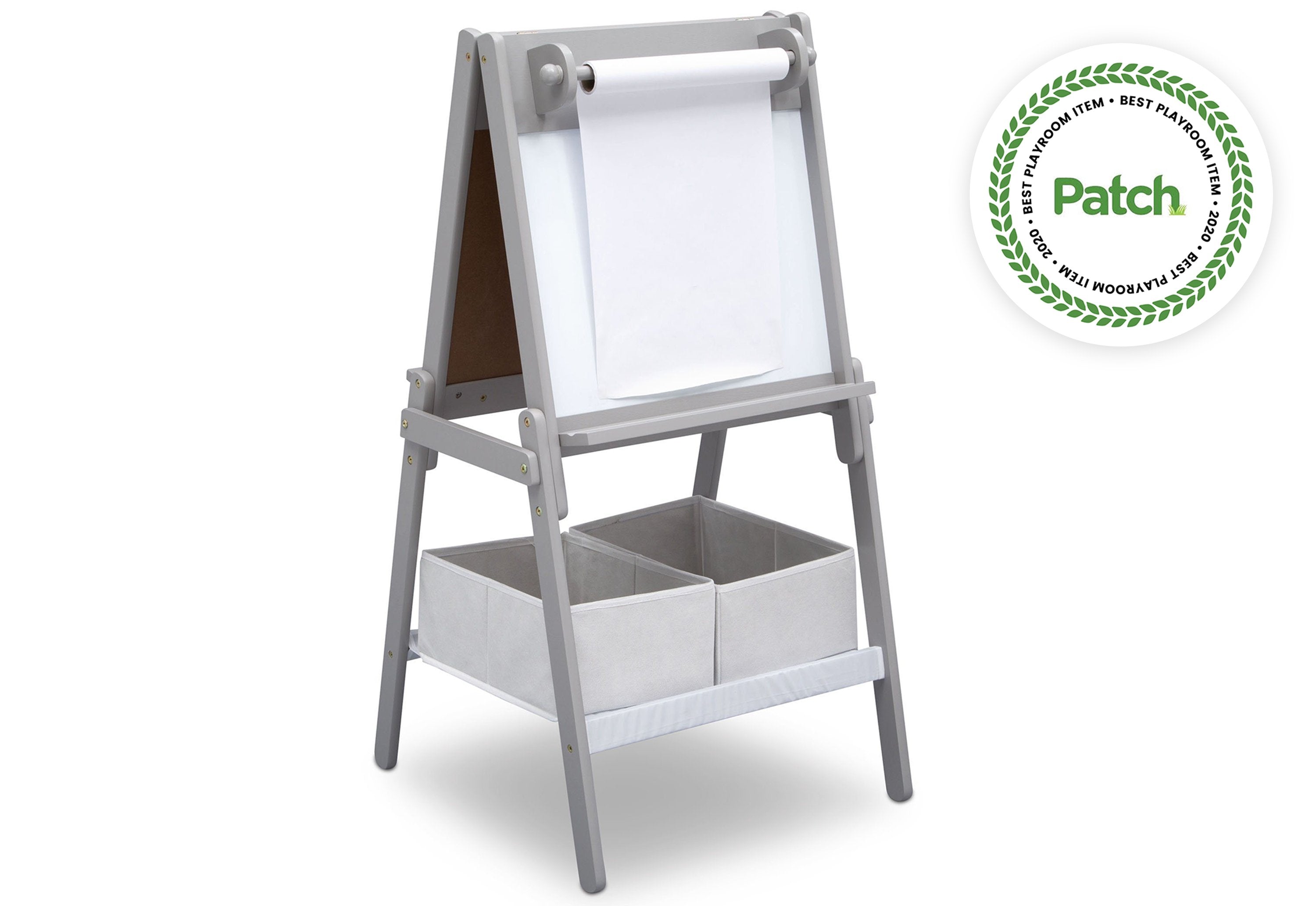 MySize Double Sided Storage Easel - Adjustable Kids Art Easel with Dry Erase & Chalkboard - Perfect for Home, Classroom & Art Studio