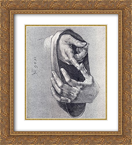 Boys Hands 20x22 Gold Ornate Frame & Double Matted Museum Art Print by Albrecht Durer - Renaissance Artwork for Home Decor, Office, or Gift