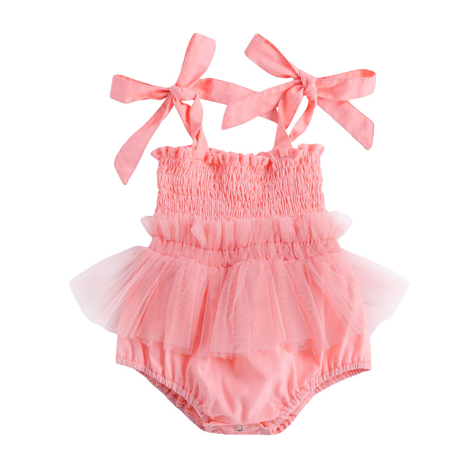 Adorable Baby Girls Yarn Skirt Bow Romper - Stretchy Pleated One-Piece Outfit for Newborns & Infants | Perfect for Photo Shoots, Parties & Everyday Wear