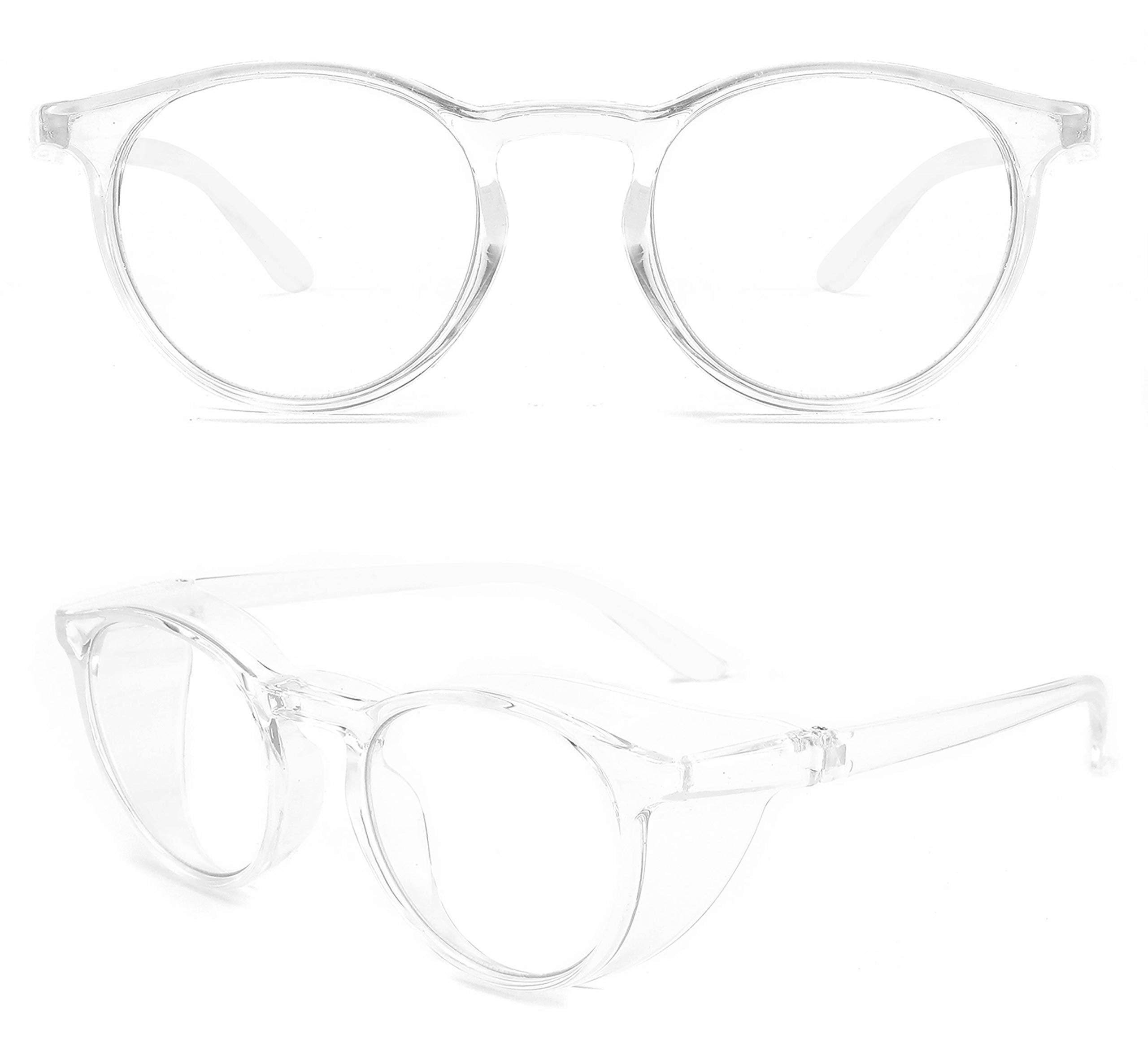 Alsenor Safety Glasses Anti-Fog - Protective Eyewear with Blue Light Blocking, Dust & UV Protection for Men & Women (Round, Clear) - Ideal for Construction, Lab Work & Computer Use