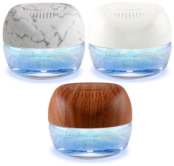 3-Pack Water-Based Air Purifier & Freshener with 7-Color LED Mood Light - Eliminates Odors, Humidifies & Purifies Air for Home, Bedroom, Office & Living Spaces