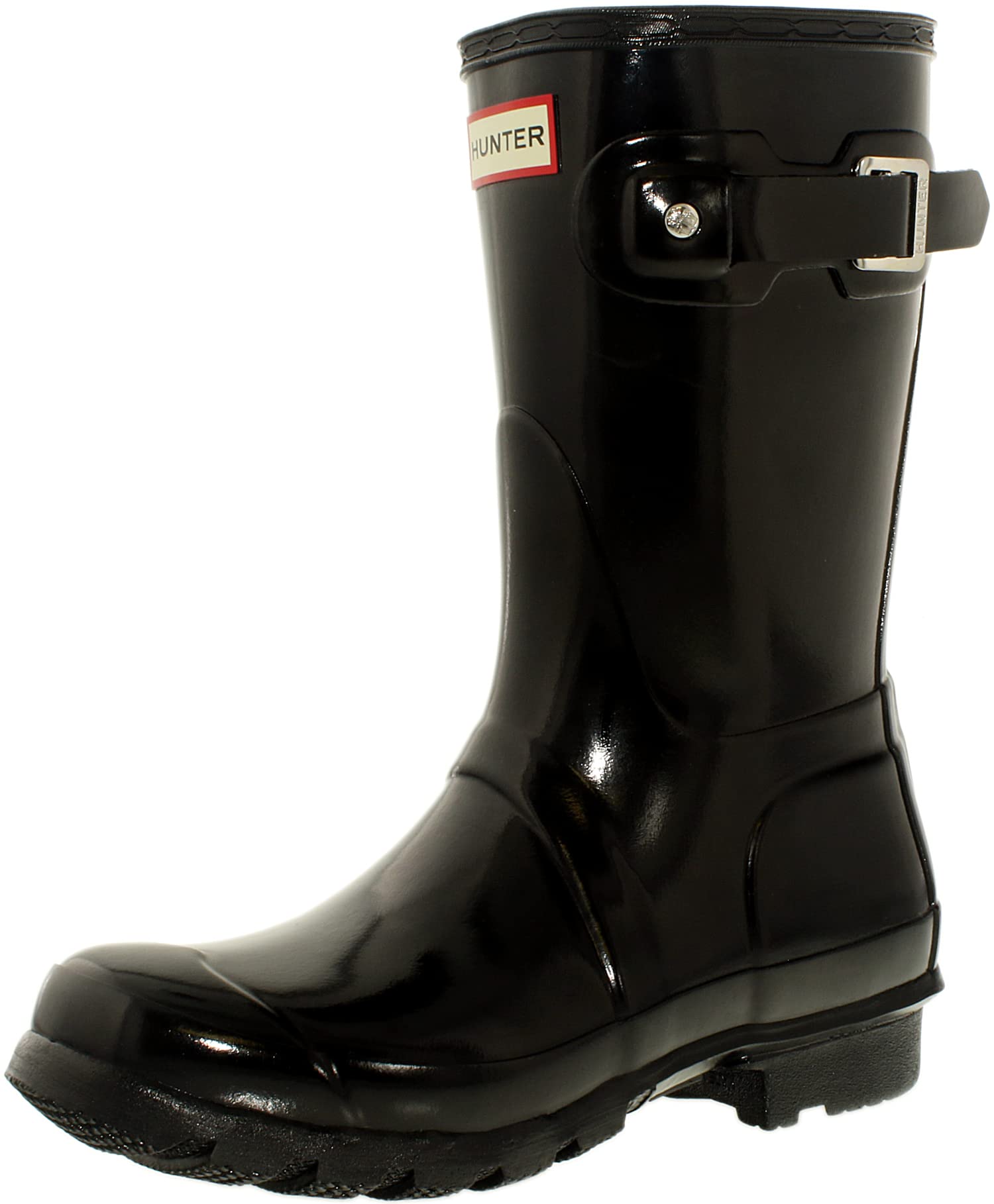 Hunter Women's Original Short Gloss Rain Boots - Waterproof Chelsea Rain Booties for Women | Perfect for Gardening, Walking Dogs & Rainy Day Commutes