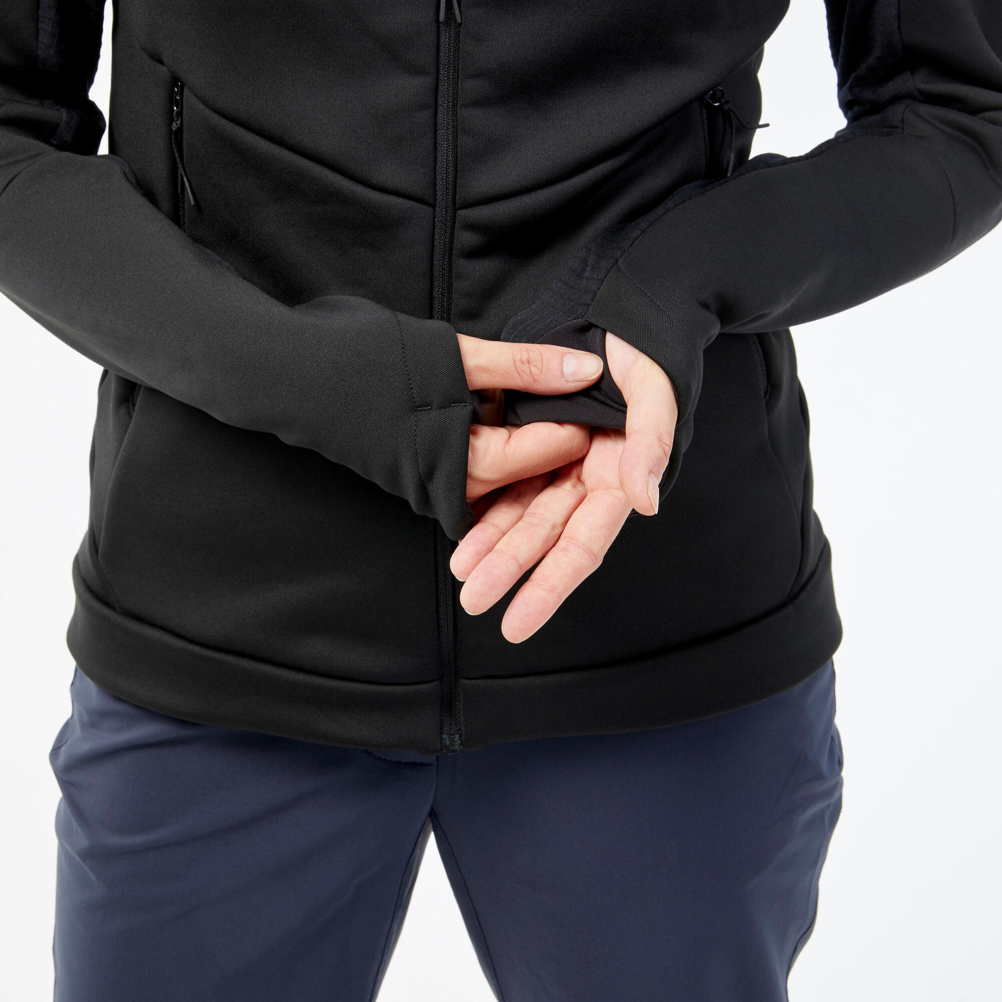 Women's Lightweight Fleece Jacket MH520 with Hood - Warm & Water-Resistant Hiking Jacket for Outdoor Adventures & Camping