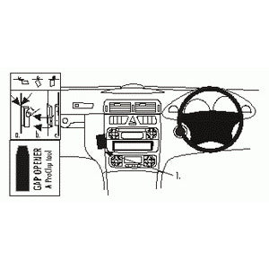ClicOn No Holes Angled Dash Mount for Mercedes Benz C Class (W203) 2000-2006 - Perfect for GPS, Phone & Dash Cam Installation