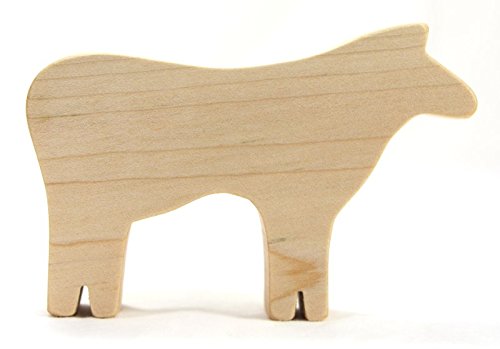 Handmade Wooden Farm Animal Toy Cow Figurine - Realistic Barnyard Decor, Montessori Learning Toy for Kids | Perfect for Farm-Themed Playrooms, Educational Activities & Nursery Decor