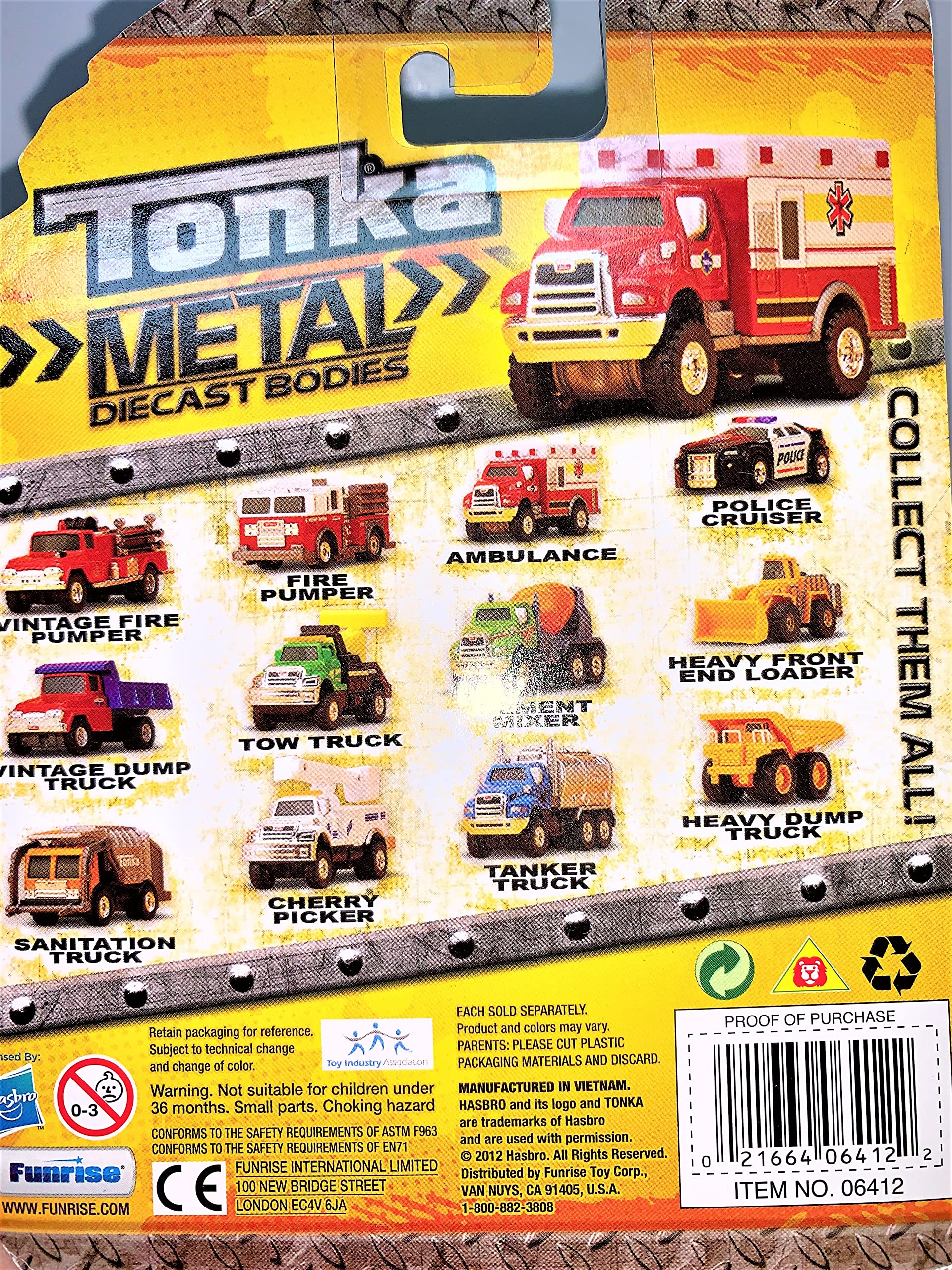 Tonka Metal Ambulance Toy - 1:50 Scale Die-Cast Model Car (4-5