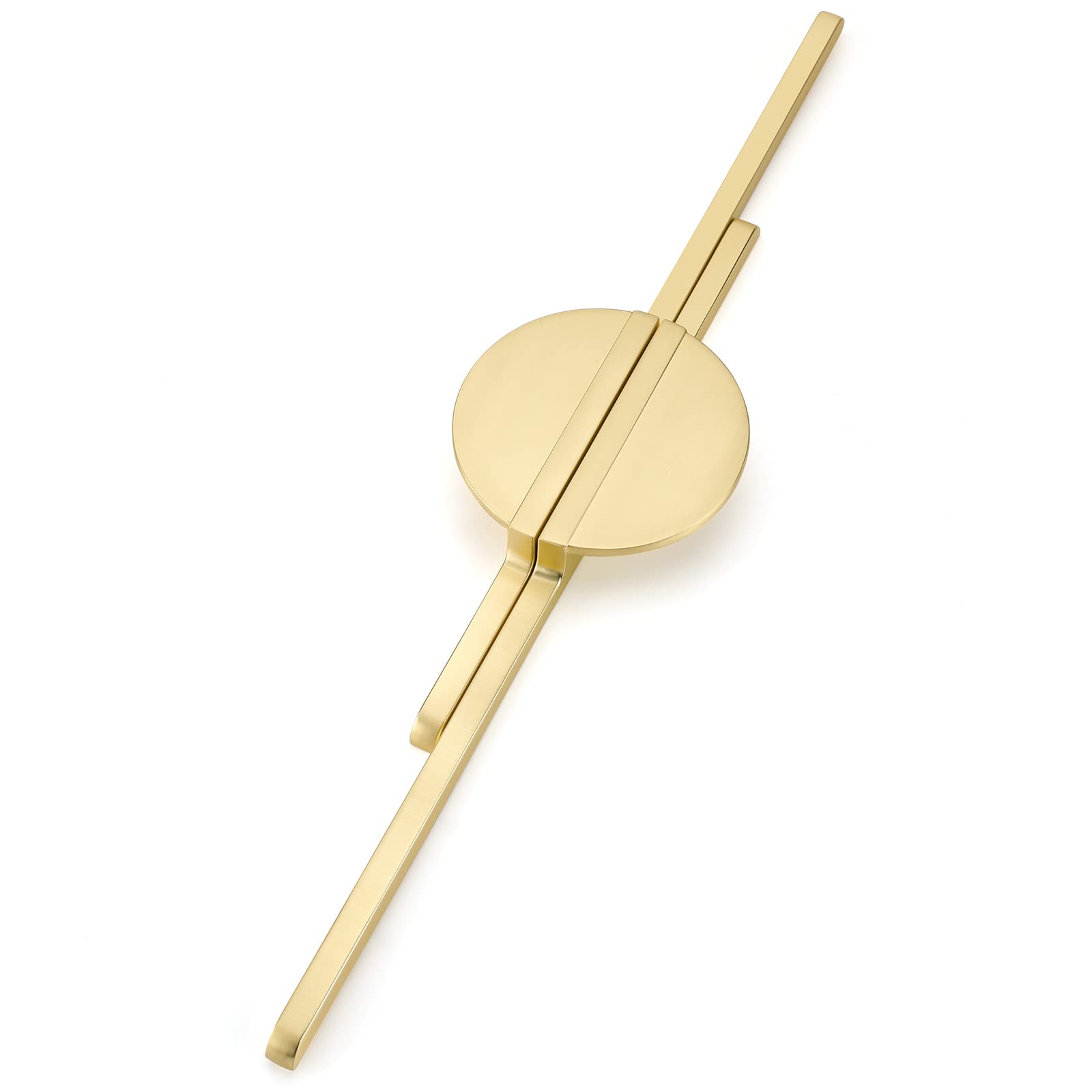 4 Pack Brushed Gold Cabinet Pulls - Semicircle Half Moon Drawer Handles for Closet & Cupboard (11-1/3
