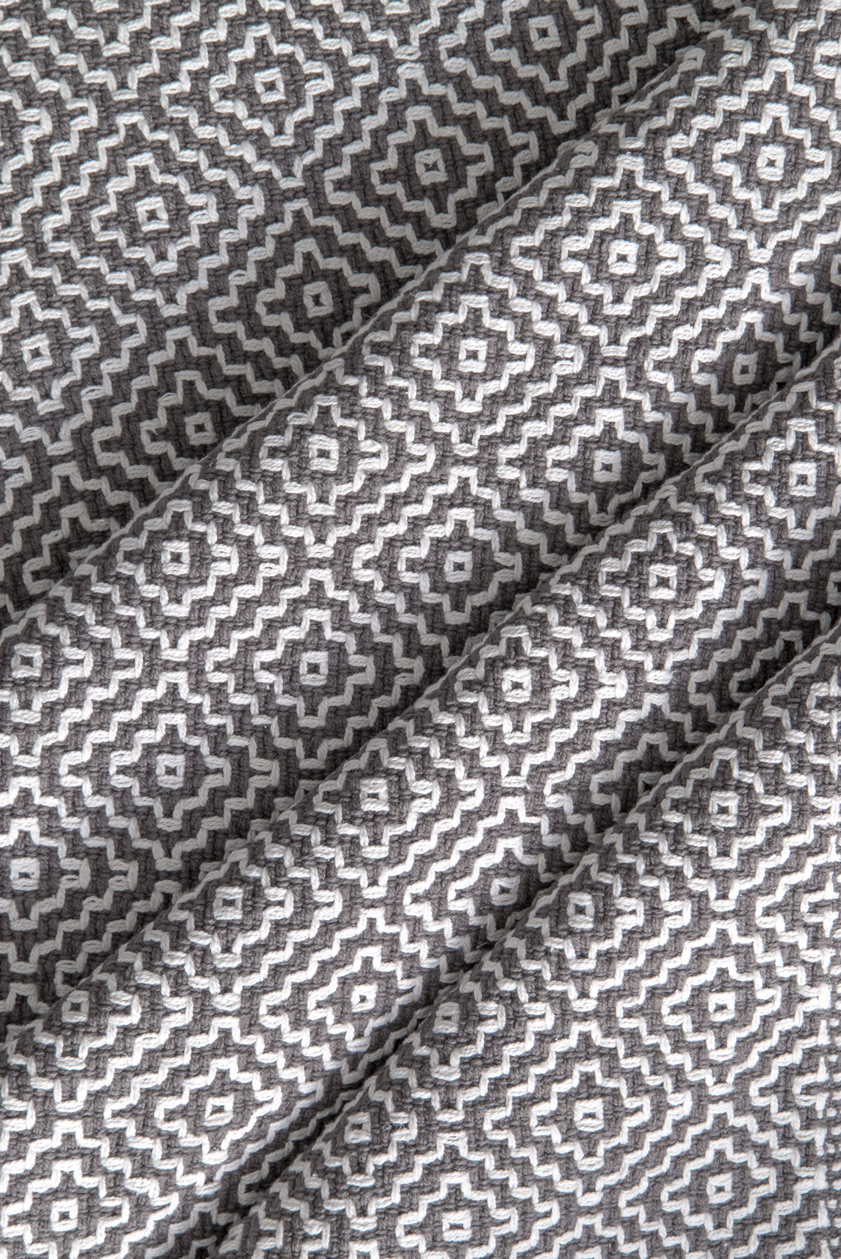 Premium Diamond Cotton Check Flatwoven Rug - Soft & Durable Grey Area Rug for Living Room, Bedroom & Home Decor