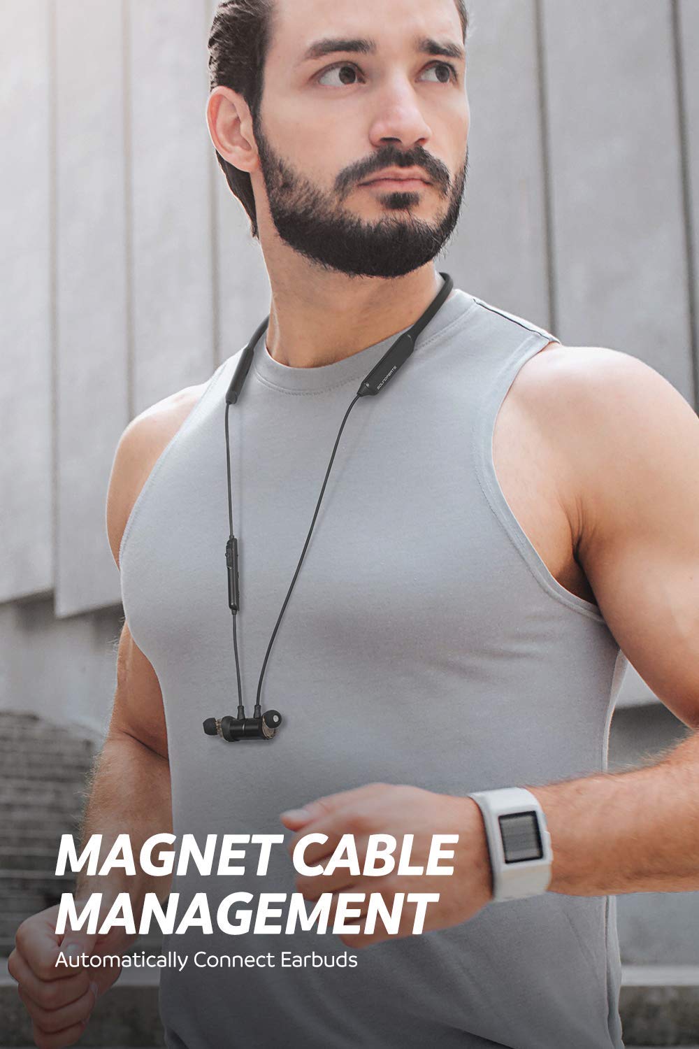 SoundPEATS Force Pro Bluetooth Sport Earbuds with Dual Dynamic Drivers - 22H Playtime Neckband Wireless Headphones, CVC Noise Cancelling Mic - Perfect for Running, Gym & Workout | Sweatproof Wireless Earbuds for Sports & Fitness