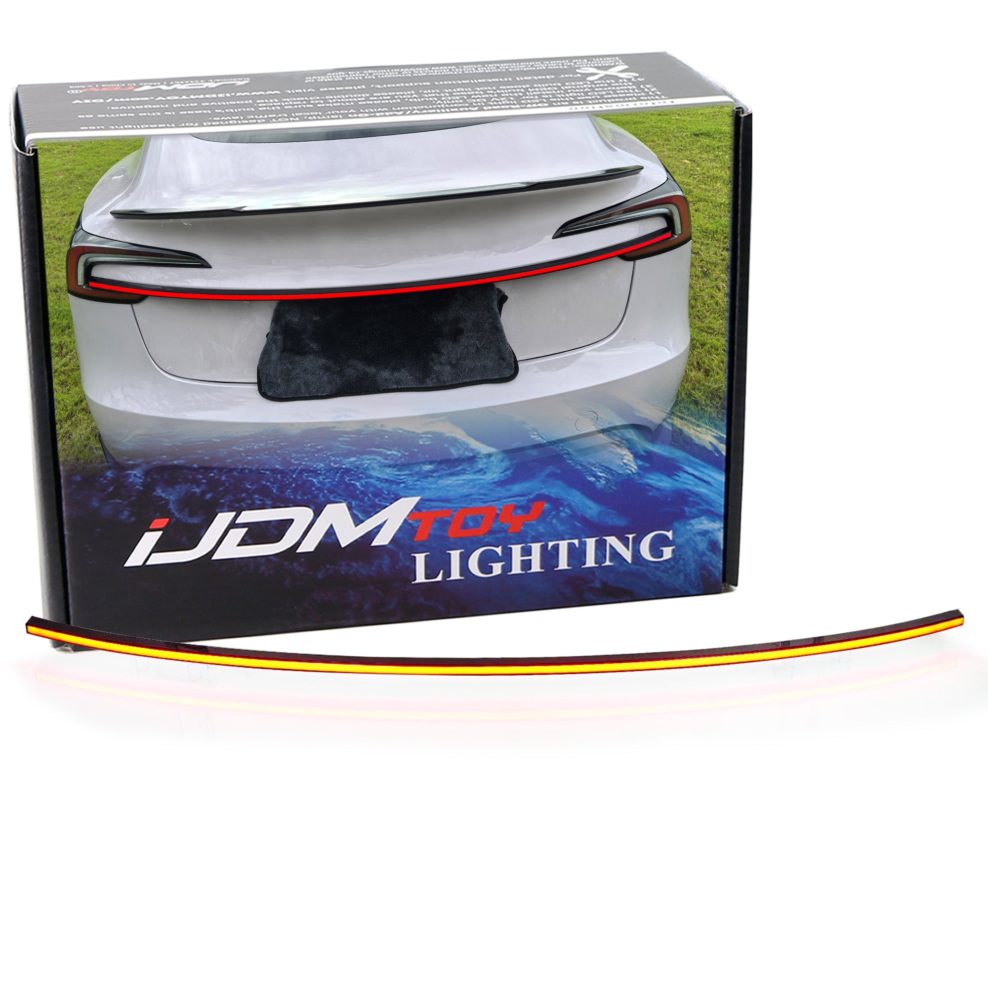 24+ Tesla Model 3 Full Width LED Knight Rider Tailgate Strip Tail Light Bar - Upgrade Your Car's Style & Visibility for Night Driving & Custom Looks