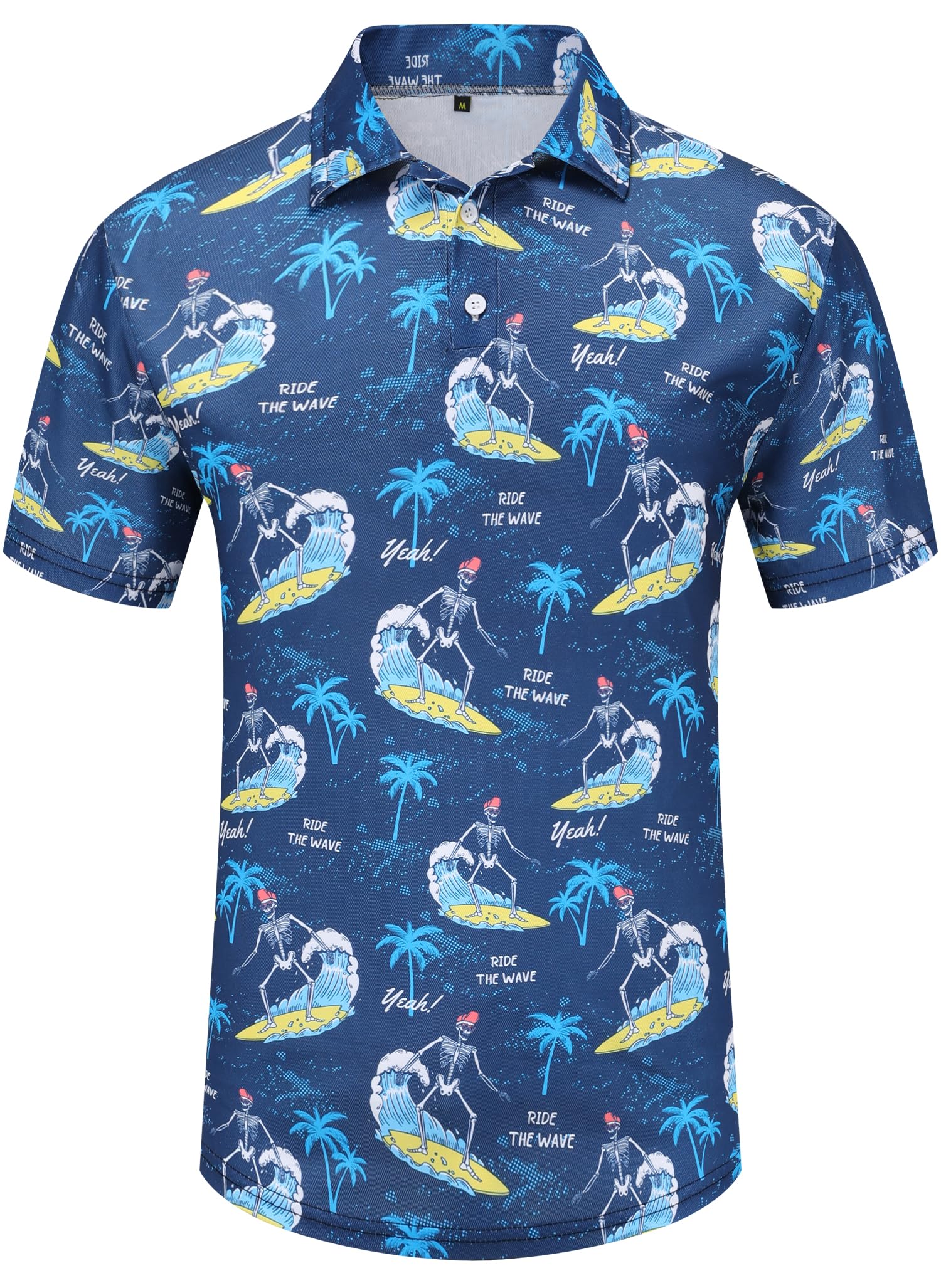 Men's Dry Fit Golf Shirts - Moisture Wicking Short Sleeve Polo Shirt with Funny Designs for Golf & Casual Wear