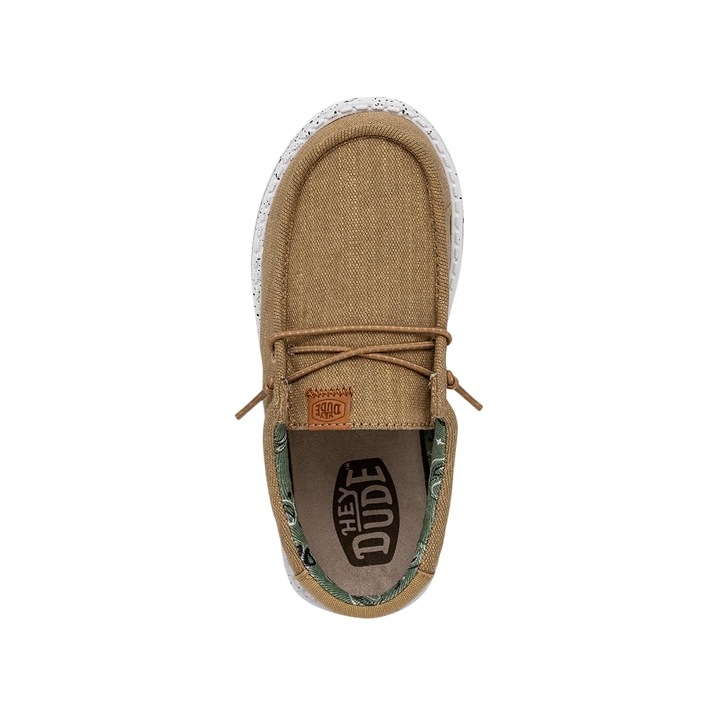 Hey Dude Wally Linen Shoes for Boys - Lightweight & Breathable Casual Sneakers - Perfect for School, Play & Everyday Wear