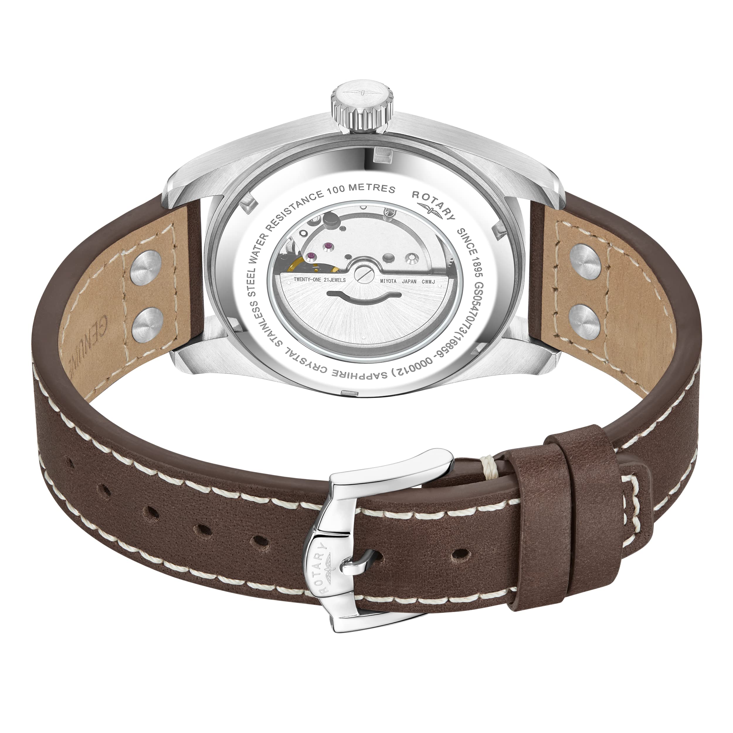 GS05470/73 Rotary Pilot Watch - Classic Aviator Timepiece for Men - Waterproof & Durable - Perfect for Aviation, Travel & Everyday Wear