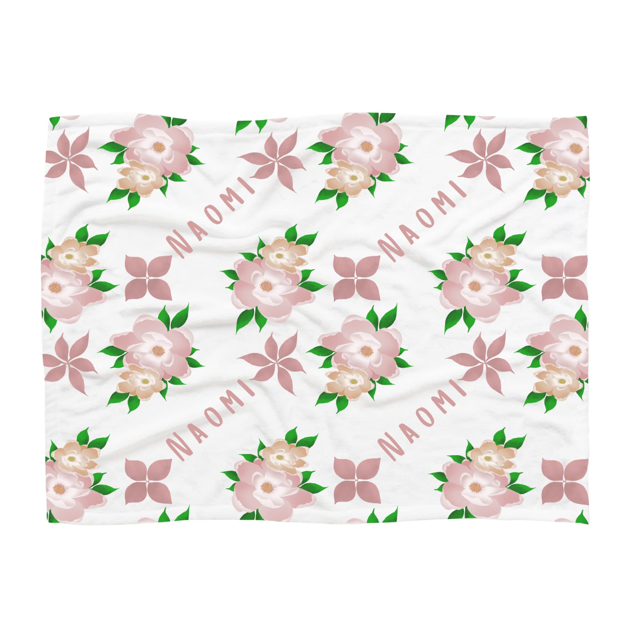Personalized Baby Blanket with Name - Custom Floral Minky Blanket for Girls, 30