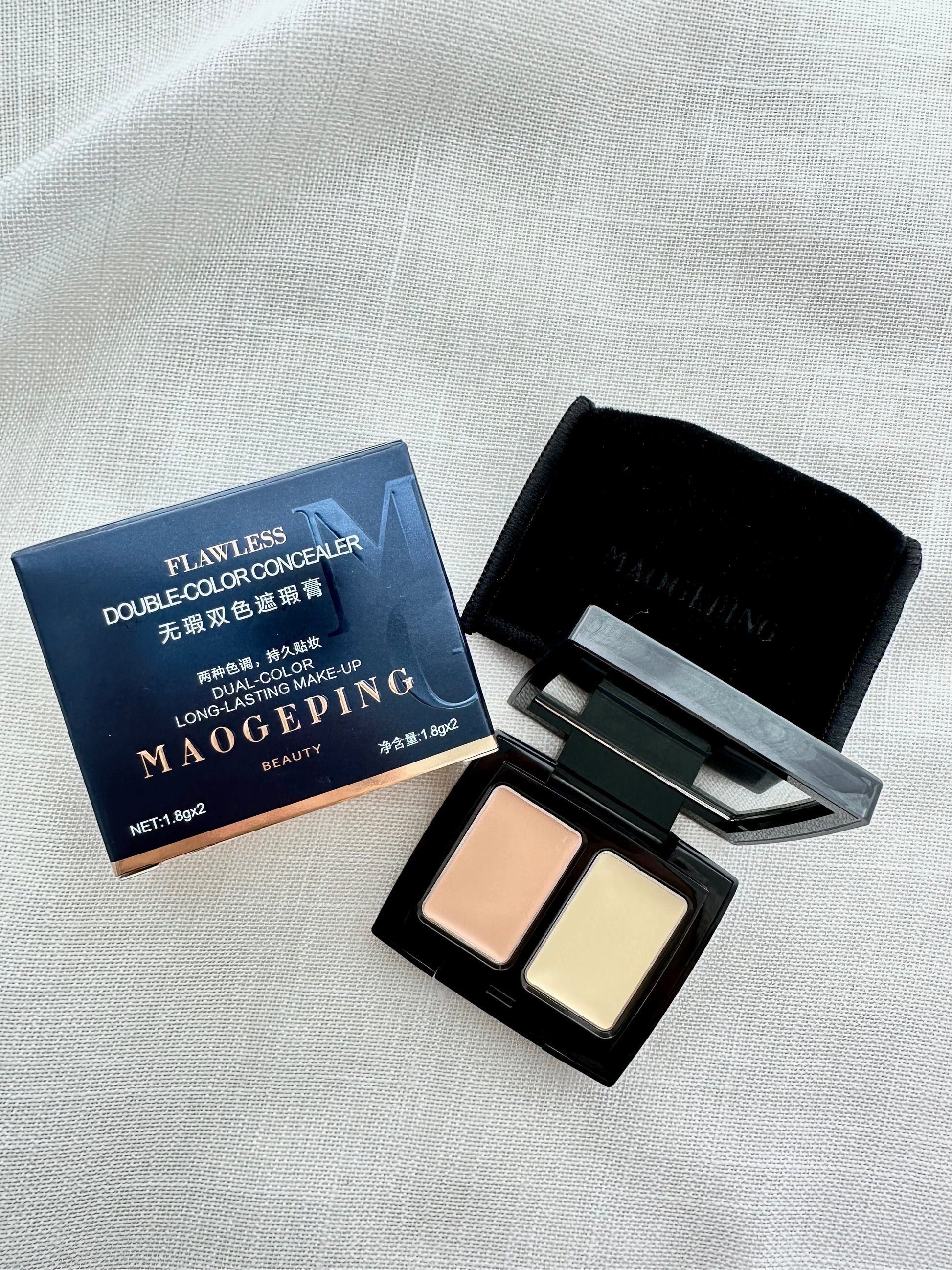 MAOGEPING Two Tone Full Coverage Concealer Cream - Waterproof & Long Lasting for Dark Circles & Blemishes - Perfect for Everyday Makeup & Professional Use