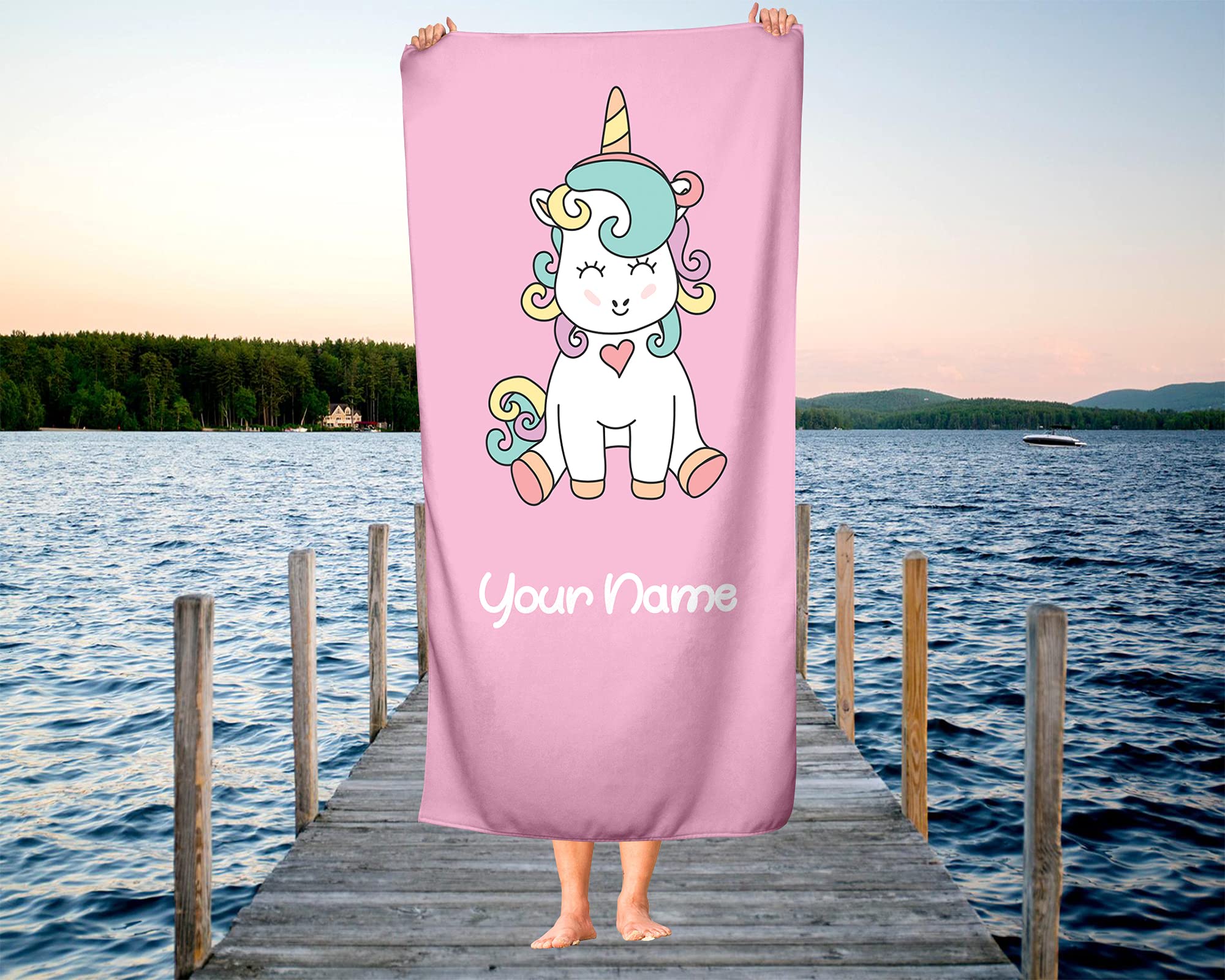 Personalized Unicorn Hooded Towel for Kids & Adults - Custom Travel, Beach, Pool and Bath Towel 30