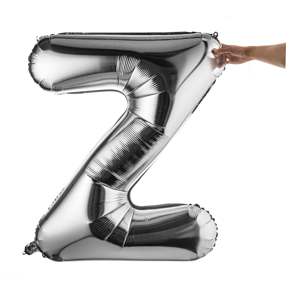 Balloonify Silver Mylar Letter Z Balloon - 40 Inch Large Foil Alphabet Balloon for Birthday Parties, Baby Showers & Graduation Decorations (1 Count)