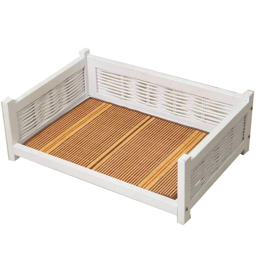 Elevated Rattan Dog Bed with Mattress - Indoor Outdoor Pet Sofa for All Dogs