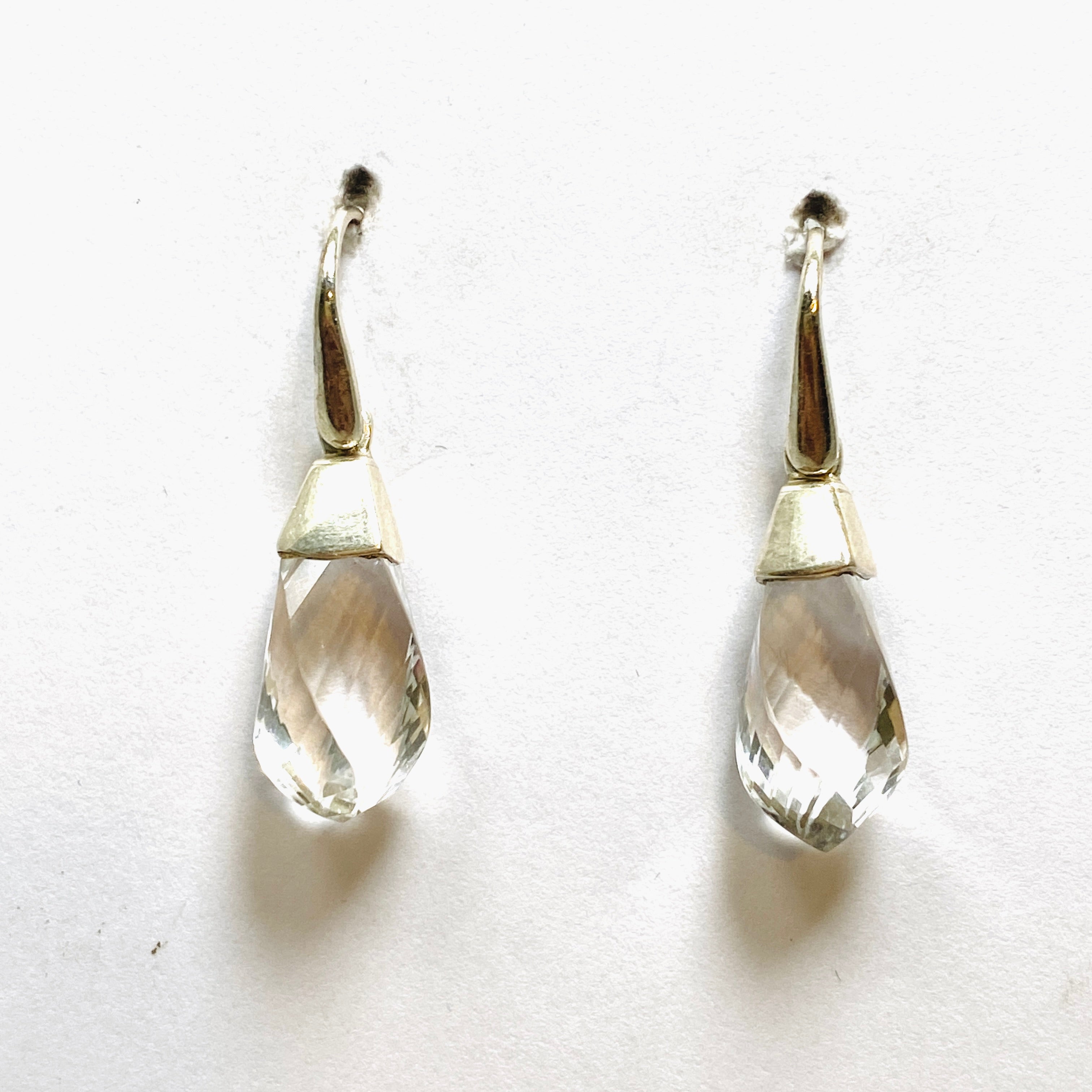 Clear Quartz Briolette Faceted Earrings for Women | Elegant Crystal Dangle Earrings | Perfect for Weddings, Parties & Everyday Wear
