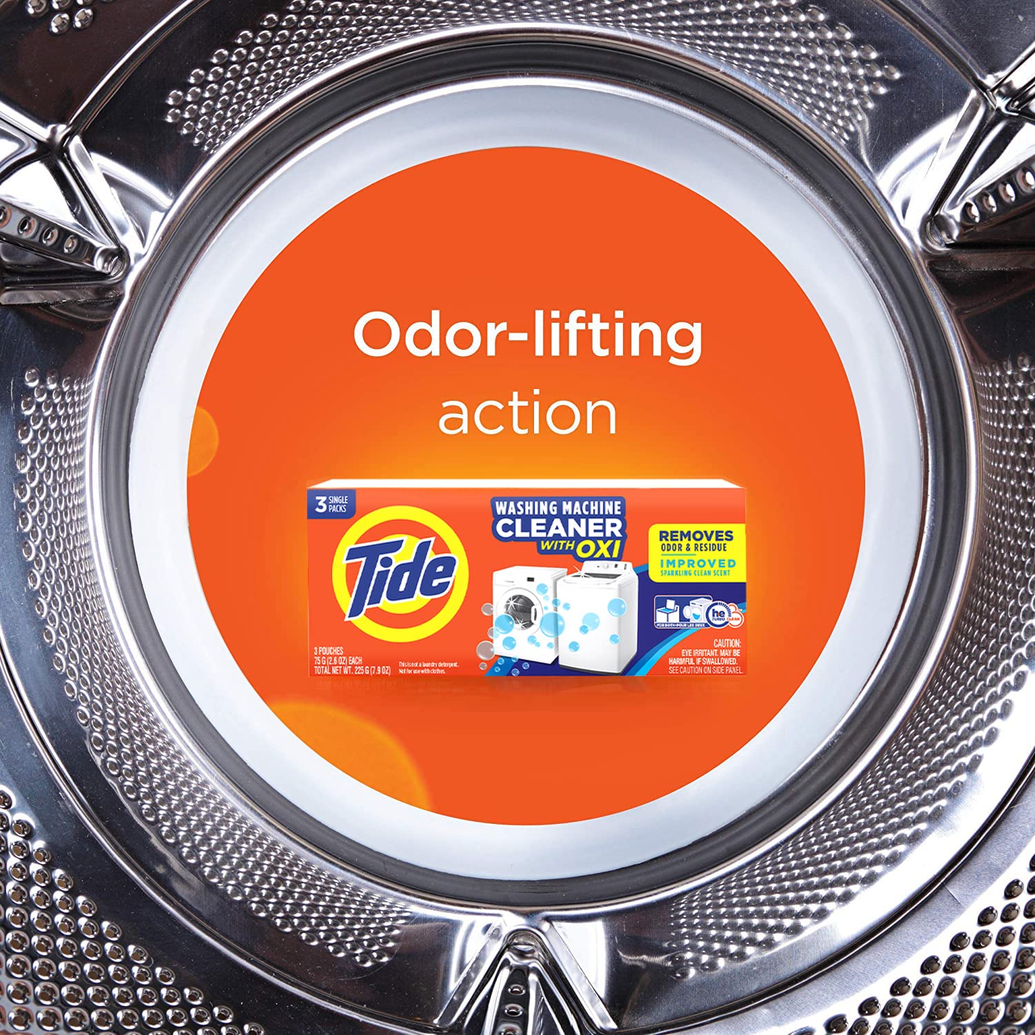 Tide Washing Machine Cleaner with Oxi - Deep Cleaning Odor Eliminator for Front & Top Loader Washers (3 Month Supply) - Perfect for Monthly Washer Maintenance & Eliminating Musty Smells