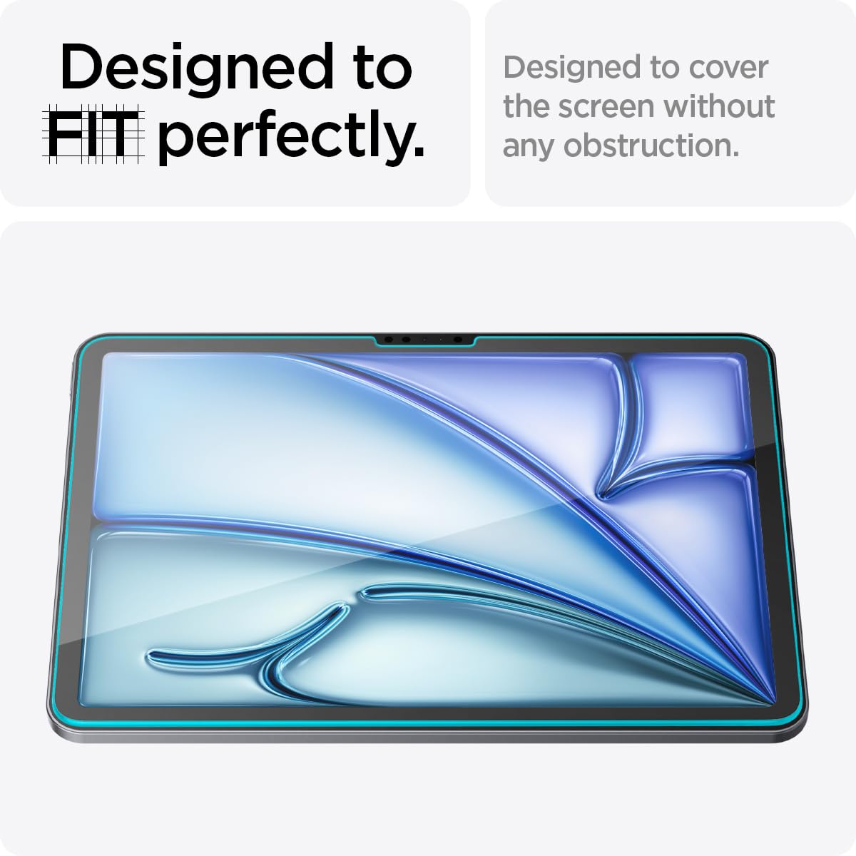 Spigen Tempered Glass Screen Protector for iPad Air 11 inch (2024/2025 M2/M3) - 9H Hardness, Case-Friendly, EZ Fit Installation - Perfect for Work, Study & Entertainment Protection