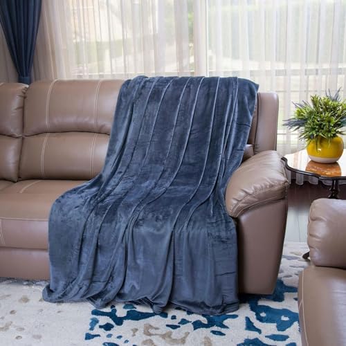 Soft Polyester Fleece Throw Blanket for Couch & Bed - Cozy Lightweight Fuzzy Blanket 70