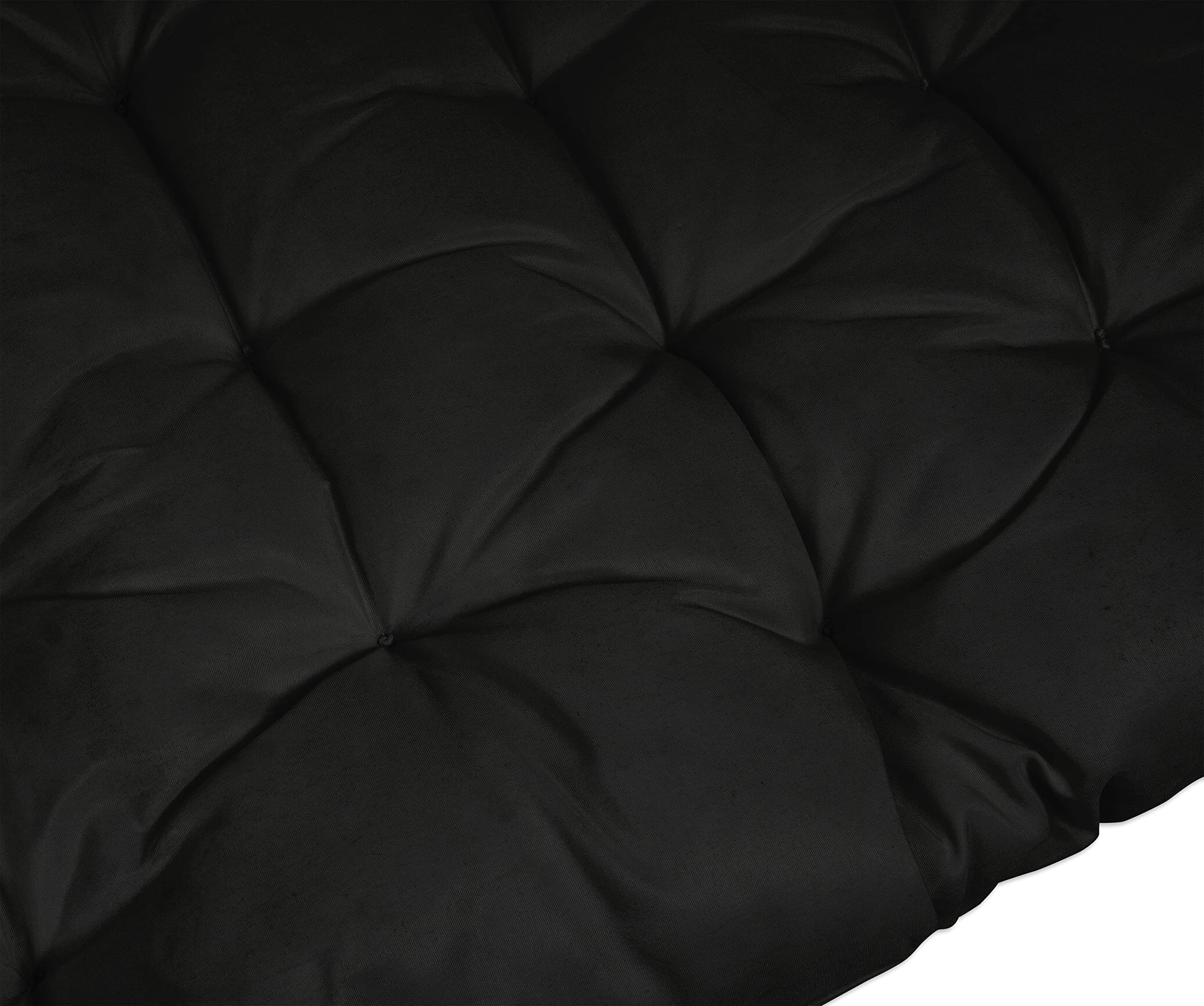 Quilted Thick Padded Rocking Chair Cushion with Ties - 74 x 23 Inch Recliner & Chaise Lounge Seat Cushion - Waterproof Outdoor Garden Bench Cushion for Patio, Deck & Terrace (Black) - Perfect for Relaxing in Rocking Chairs, Recliners & Outdoor Furniture