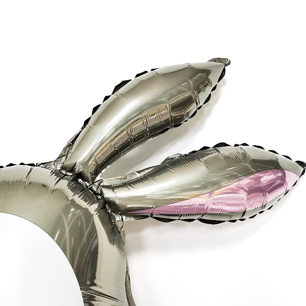 Woodland Bunny Easter Rabbit Shaped Foil Mylar Balloons - 36 Inch 5PCS for Baby Showers, Kids Birthday Parties, Boys Celebrations & Woodland Animals Theme Decorations - Perfect for Easter Decor, Spring Parties and Nursery Room Decorations