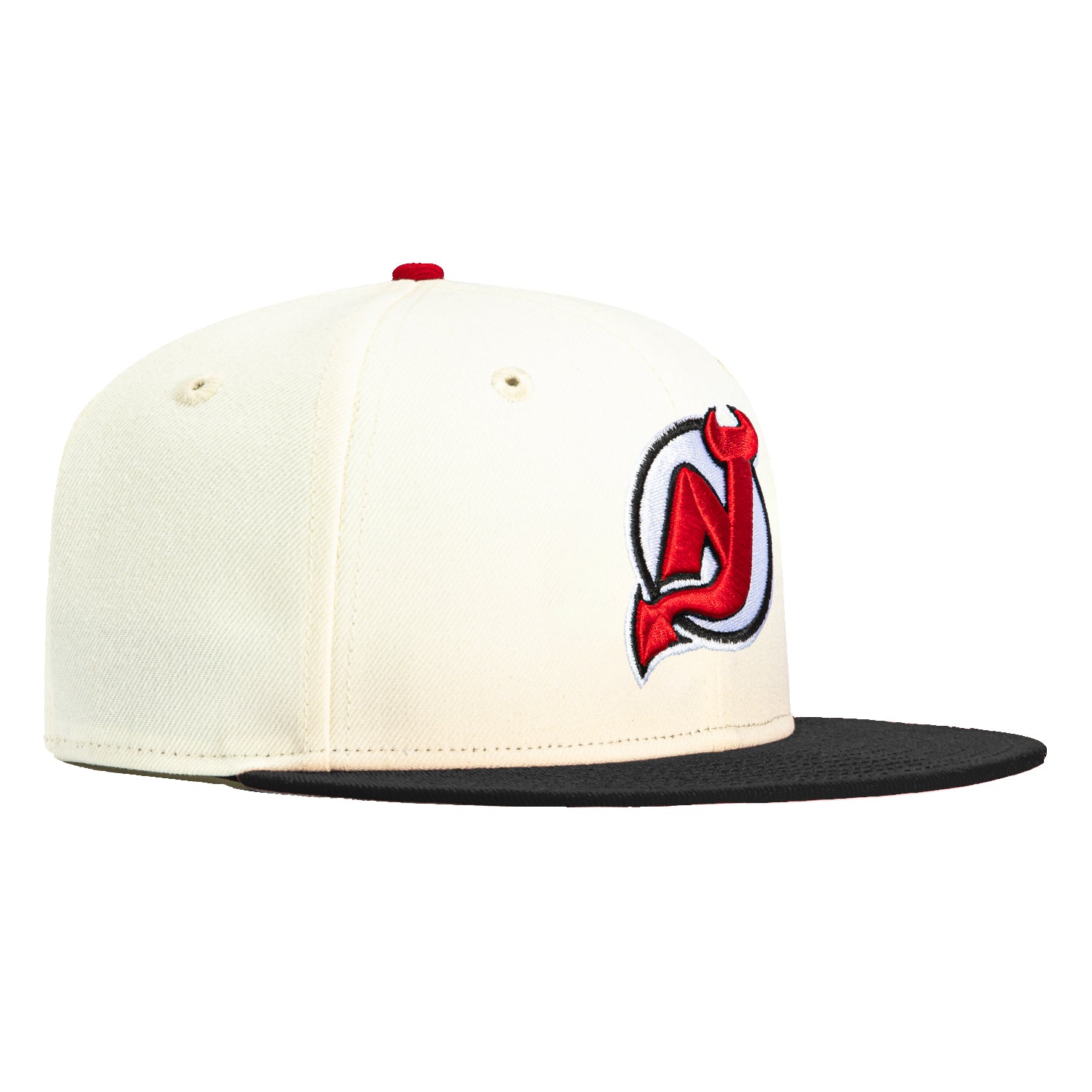 New Era 59Fifty New Jersey Devils Snapback Hat - White & Black Adjustable Baseball Cap for Men & Women | Perfect for Sports Games, Streetwear Fashion & Fan Collections