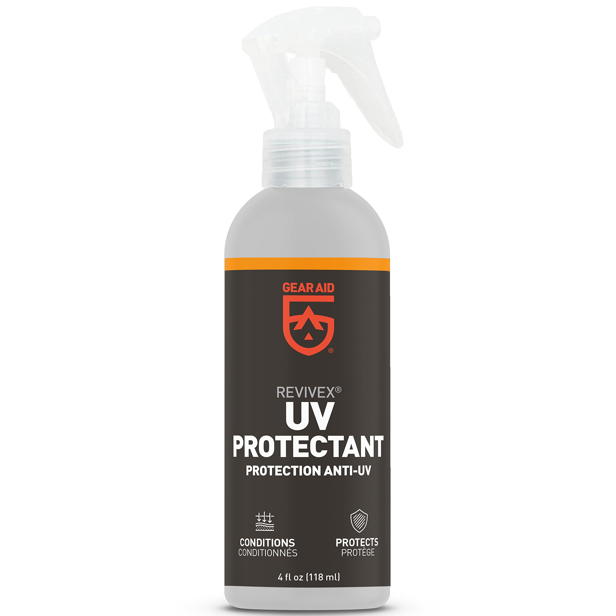 GEAR AID UV Protectant and Conditioner Spray for Plastic, Vinyl, Rubber & Nylon – 4 oz | Waterproof, Restores & Protects Outdoor Gear, Car Interiors, Boat Seats & More