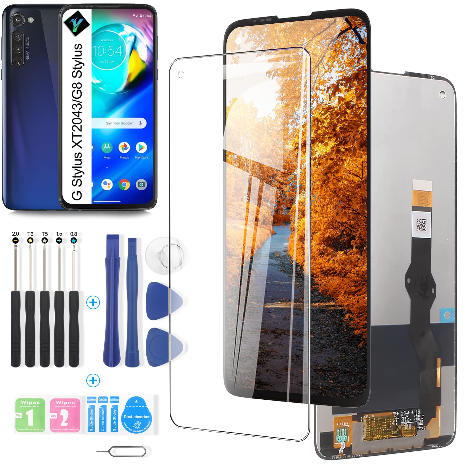 Motorola Moto G Stylus 2020 Screen Replacement - XT2043/XT2043-4 Touch Panel Display Assembly - Compatible with Moto G8 Stylus - Perfect for DIY Phone Repair & Screen Damage Replacement